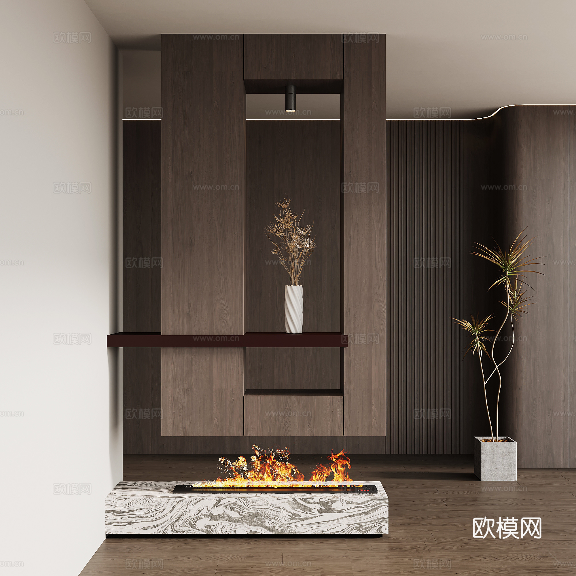 现代意式玄关 隔断su模型