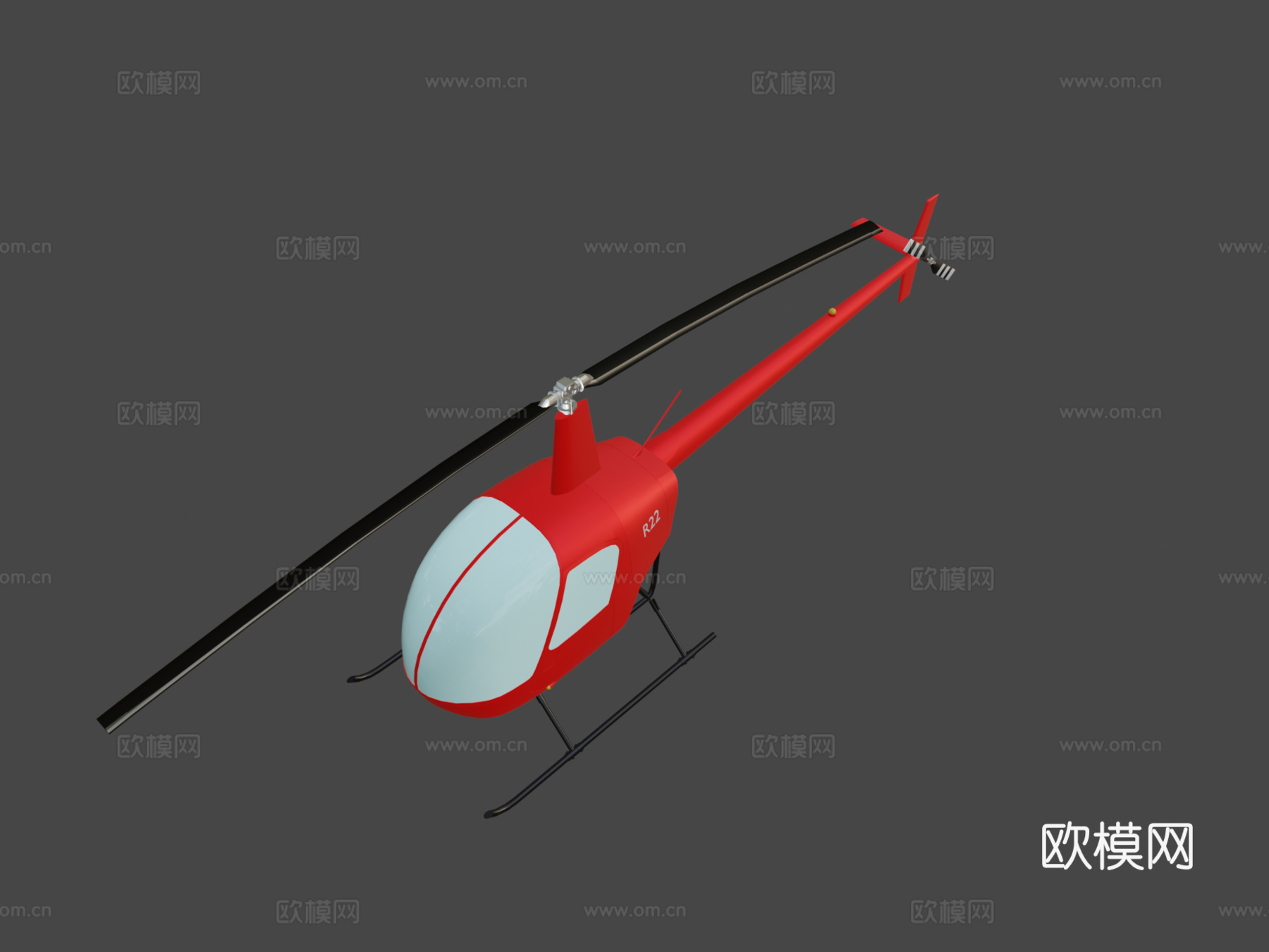 直升机罗宾逊R22su模型