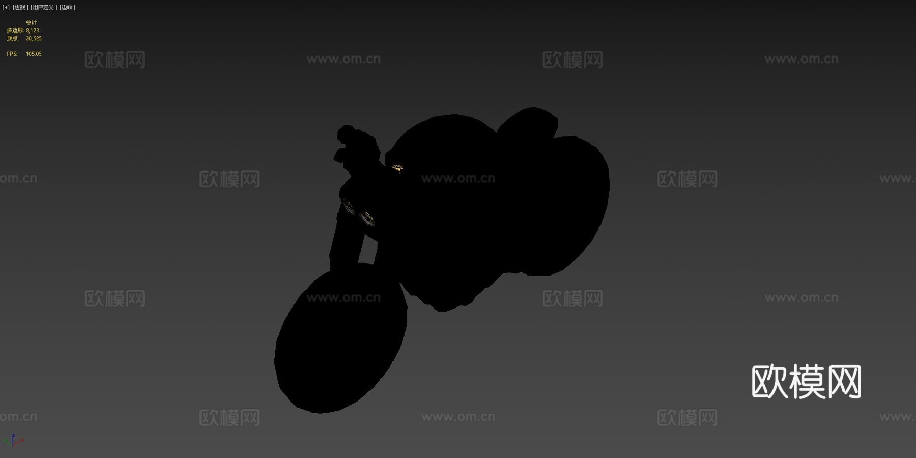 风格化手绘 街头霸王摩托车su模型