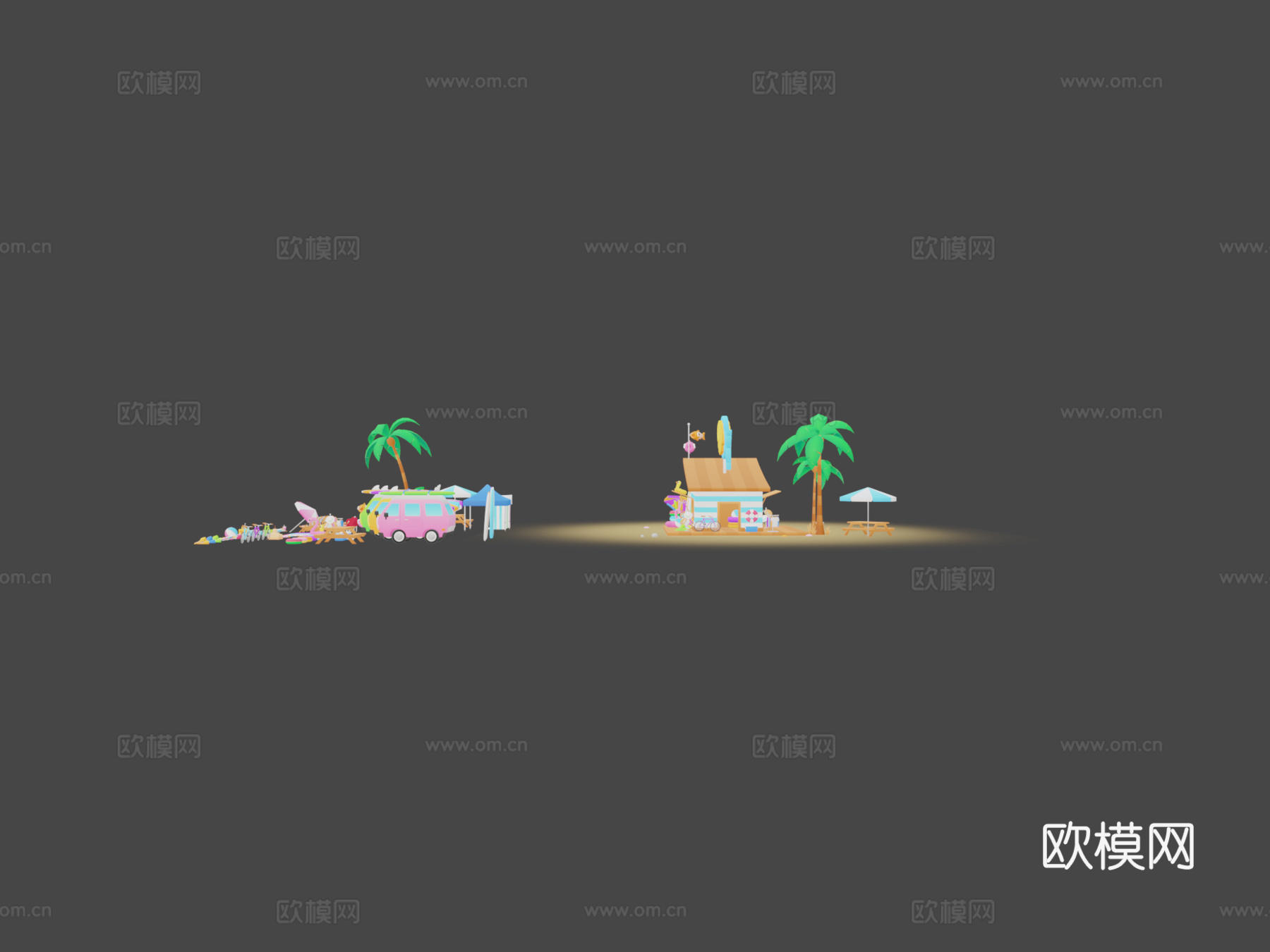 海滩派对包su模型