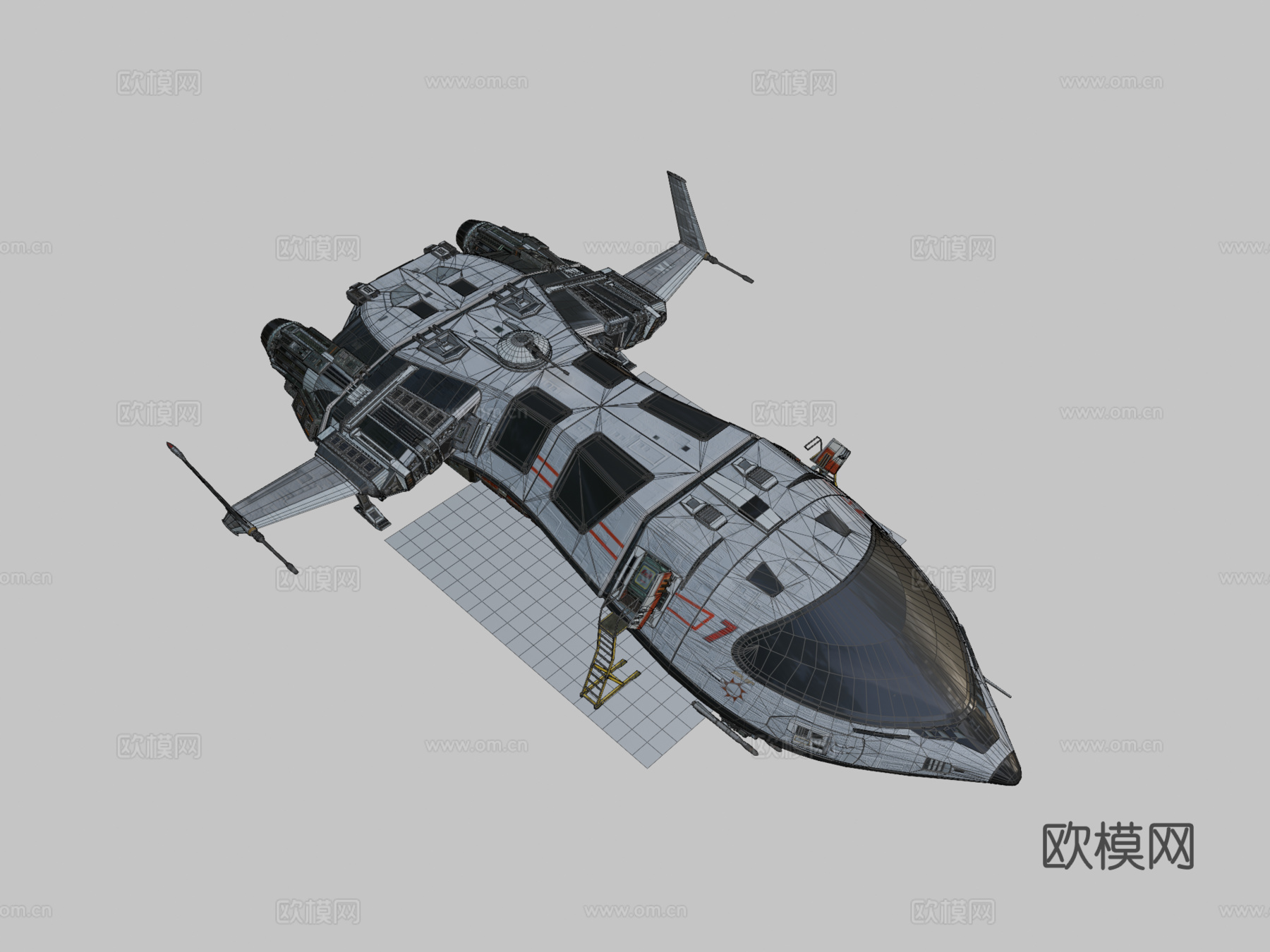 未来主义 太空船su模型