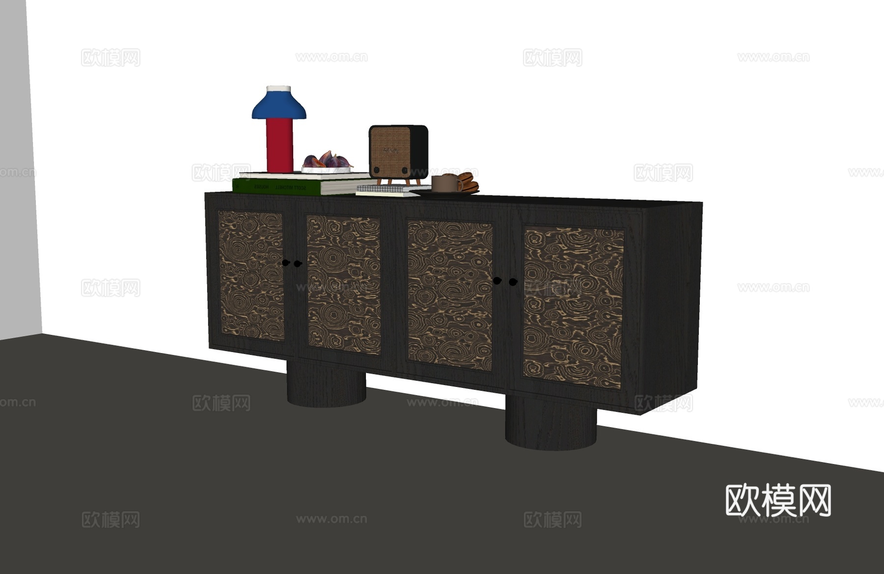 现代中古玄关柜 现代中古边柜 中古斗柜 现代中古餐边柜 中古su模型