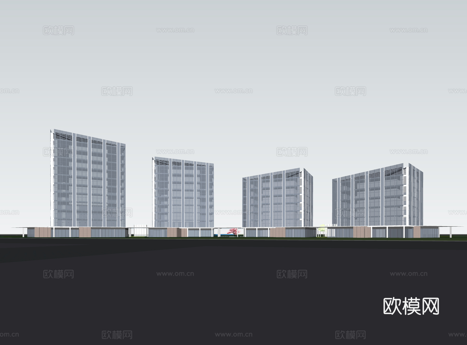 现代酒店 多层酒店 高层酒店 旅馆 酒店建筑su模型