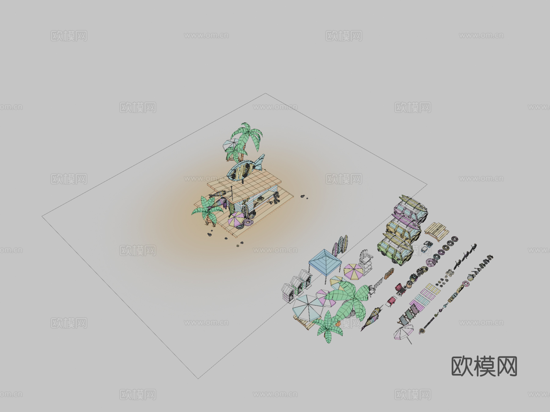 海滩派对包su模型