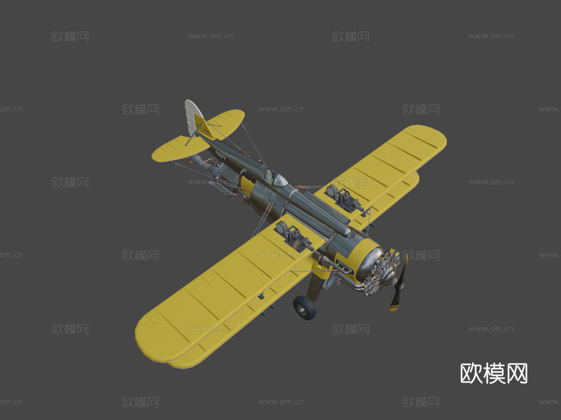 柴油朋克双翼飞机su模型