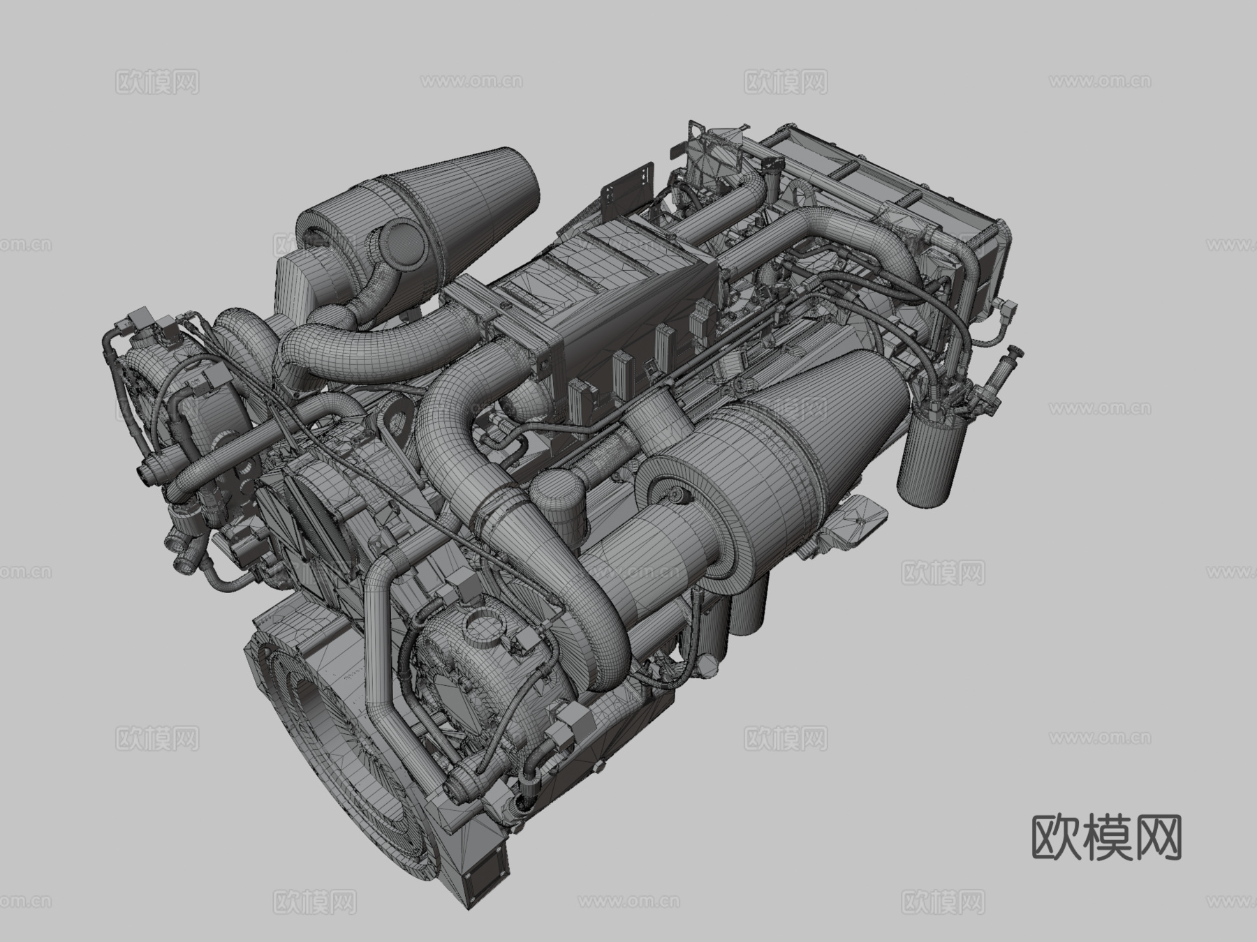 卡特彼勒 C32 1417千瓦 游艇船用发动机su模型