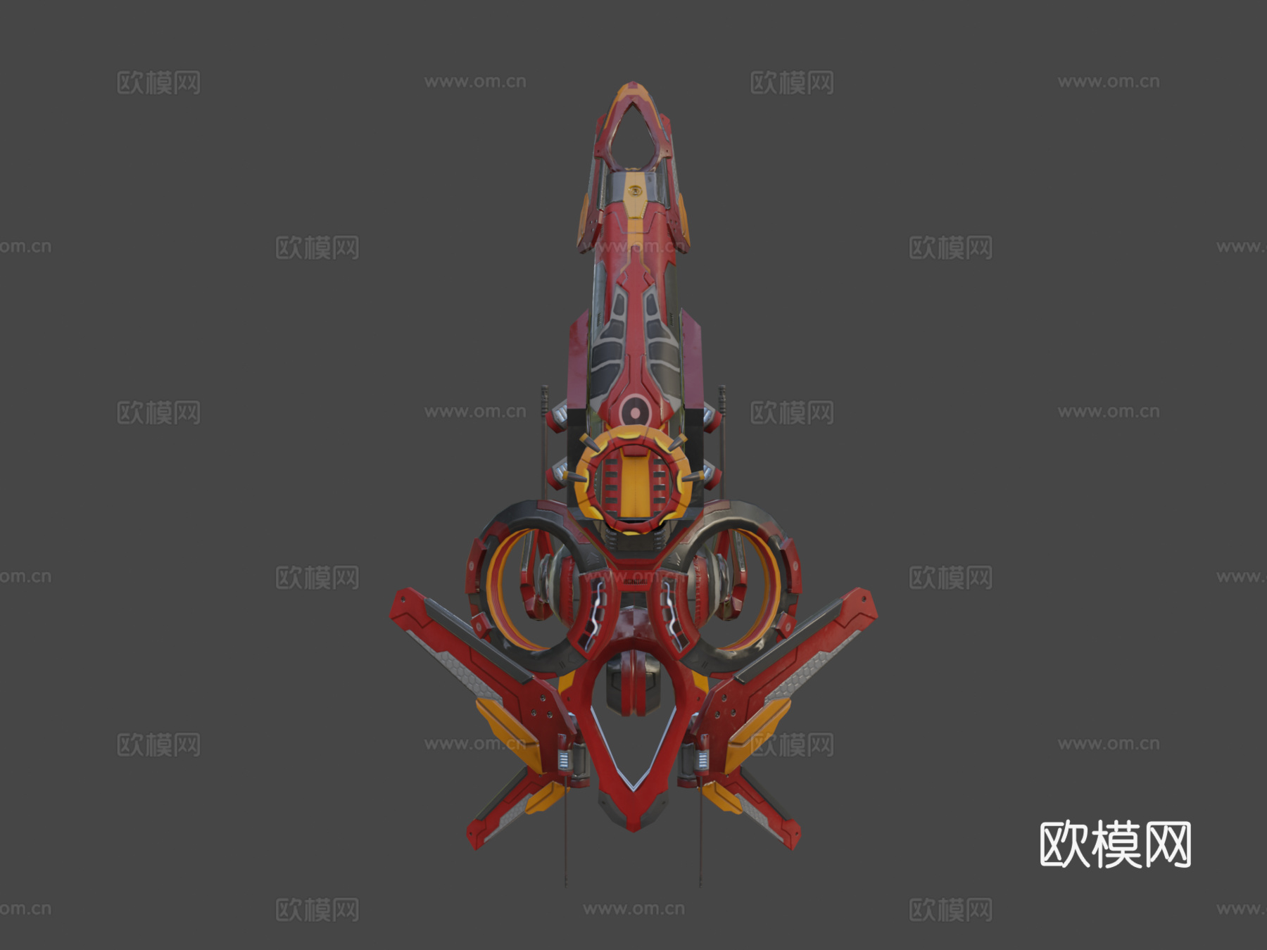 无人机 V2 红色 漫画su模型