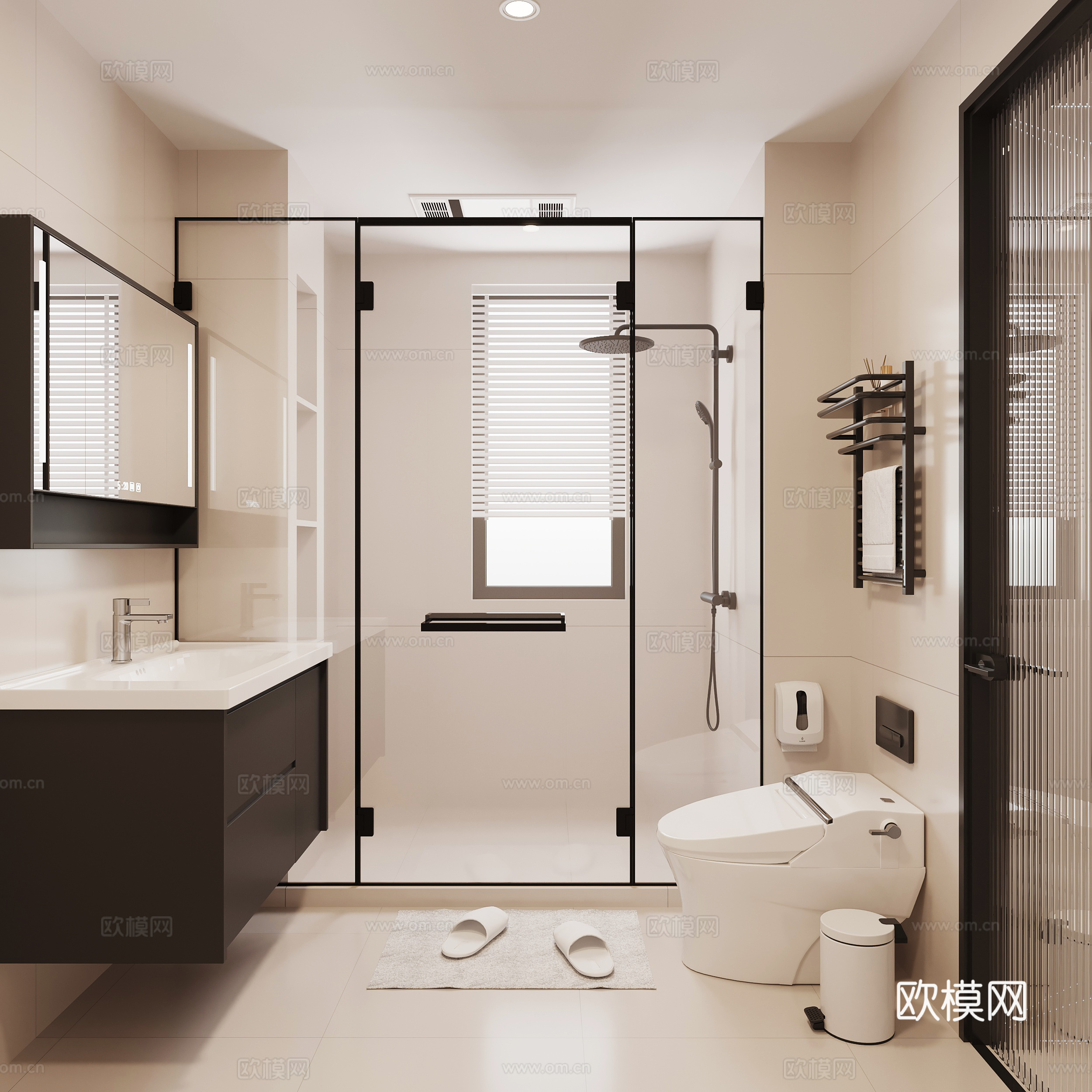 现代意式卫生间su模型