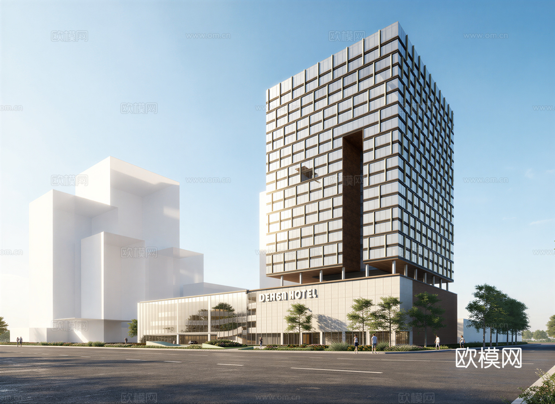 现代酒店 高层酒店 多层酒店 旅馆 酒店建筑su模型