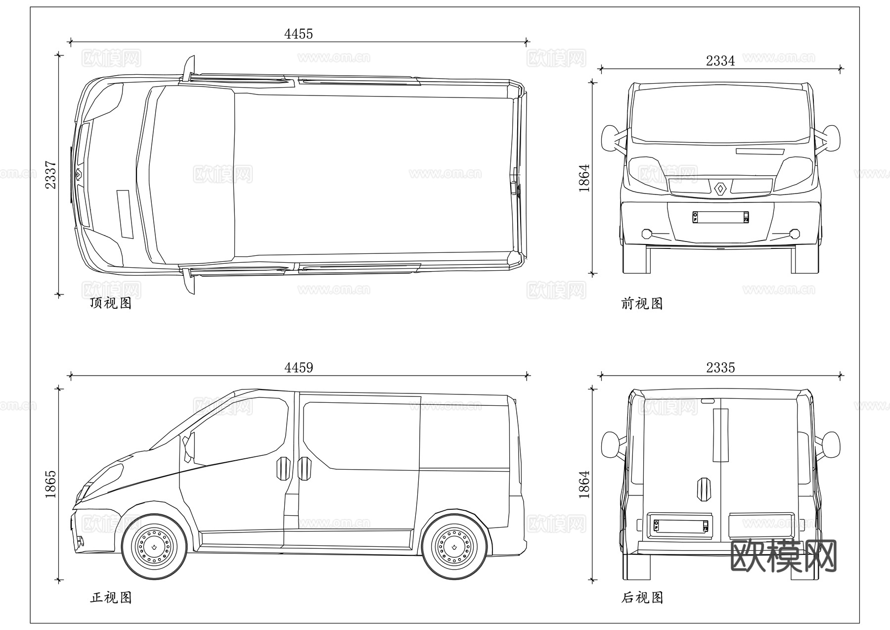 雷诺 MPV 雷诺商旅车 雷诺厢式车 雷诺多功能车 雷诺接待cad施工图