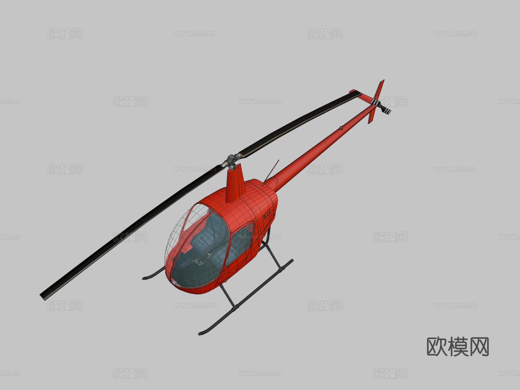 直升机罗宾逊R22su模型