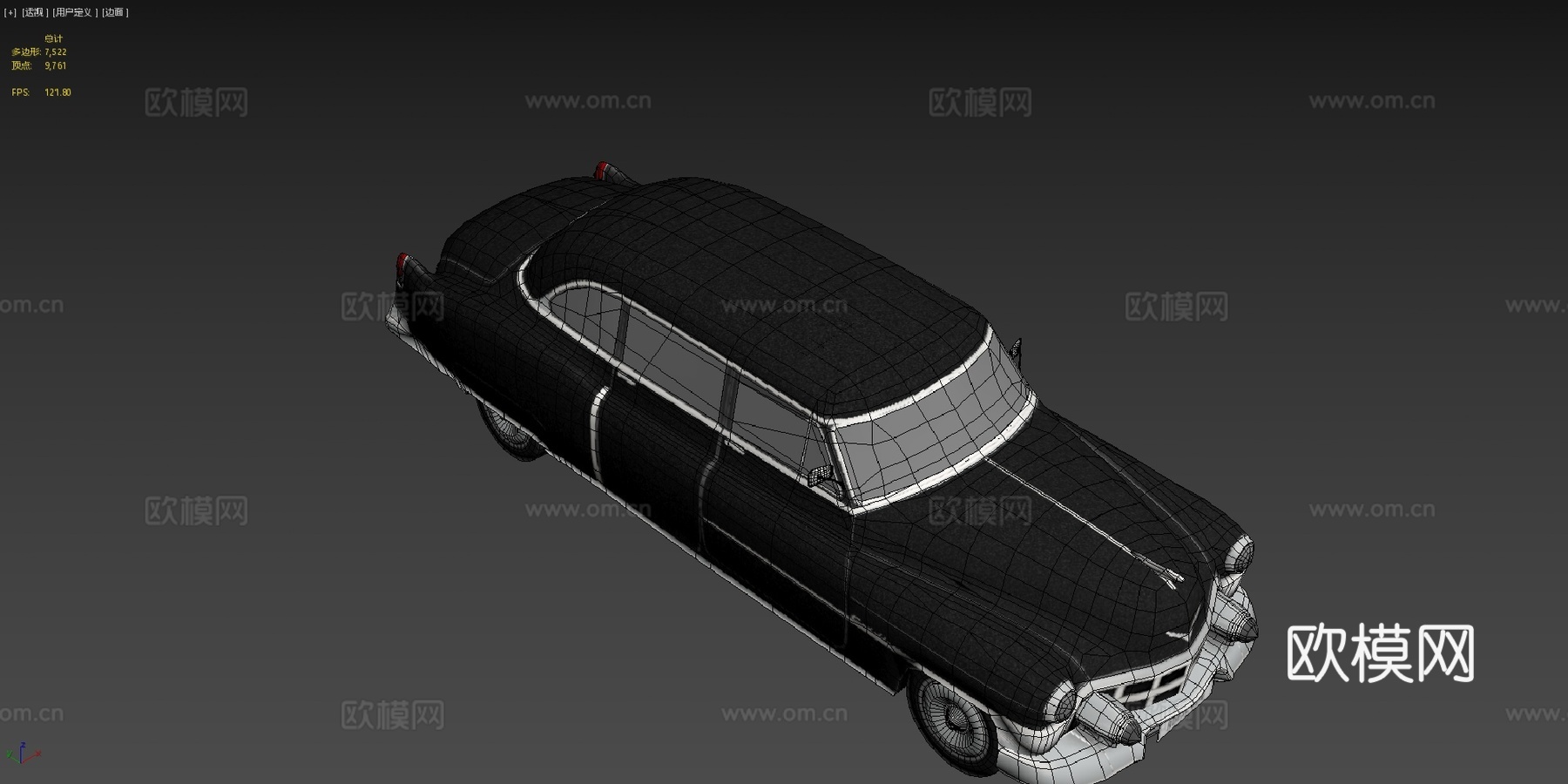 低多边形 汽车  凯迪拉克 75 轿车 1953su模型