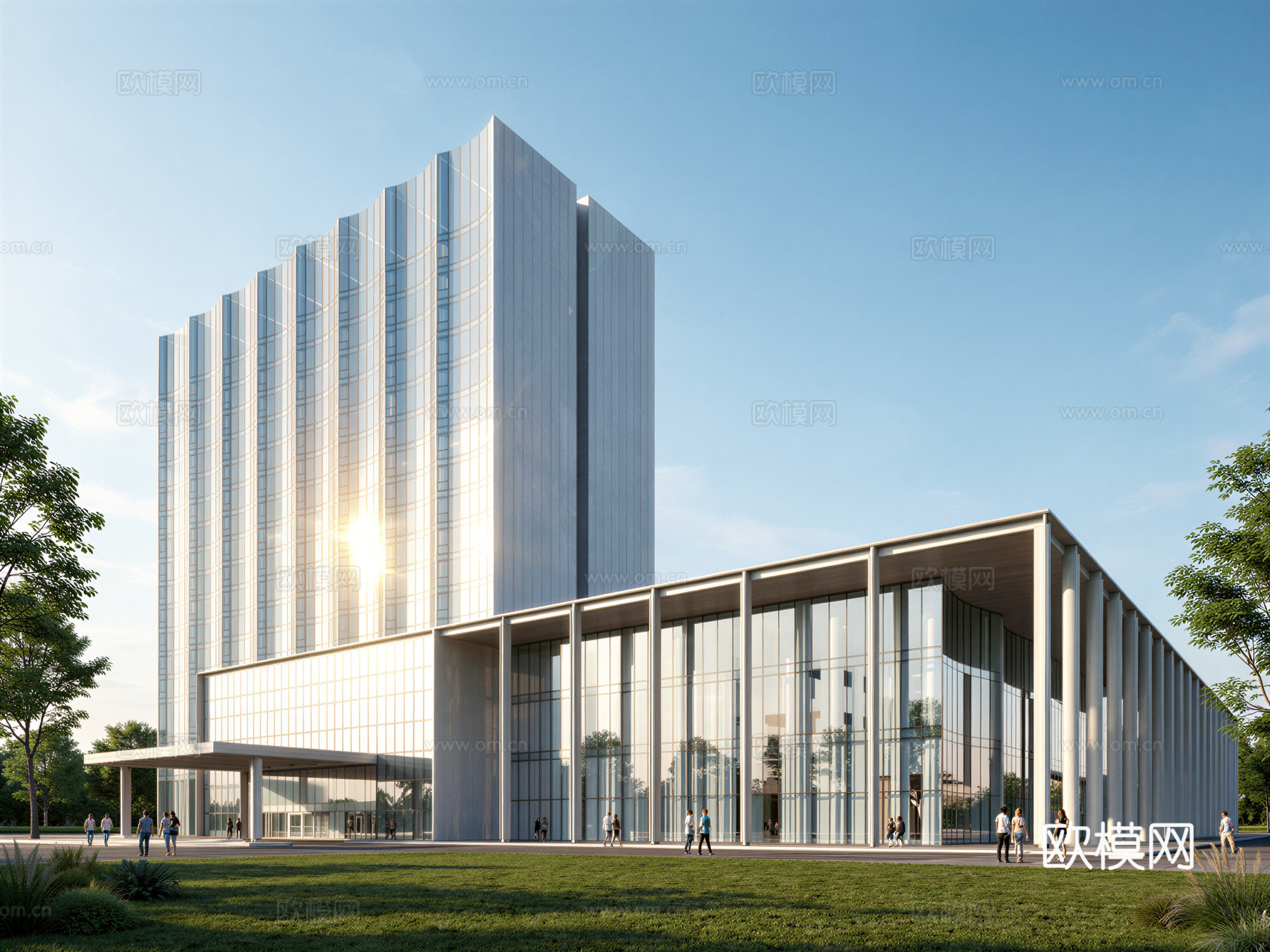 现代酒店 高层酒店 多层酒店 旅馆 酒店建筑su模型