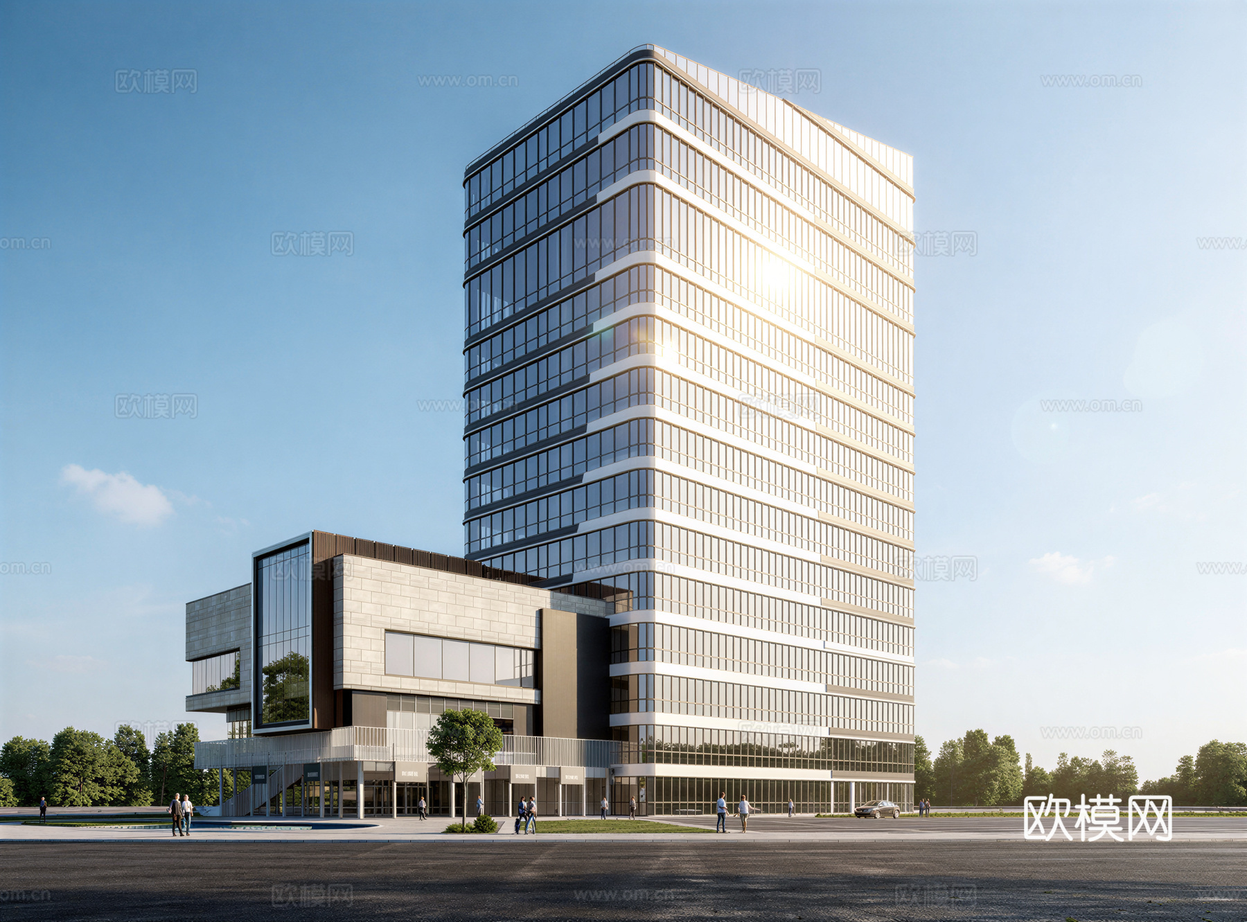 现代酒店 高层酒店 多层酒店 旅馆 酒店建筑su模型