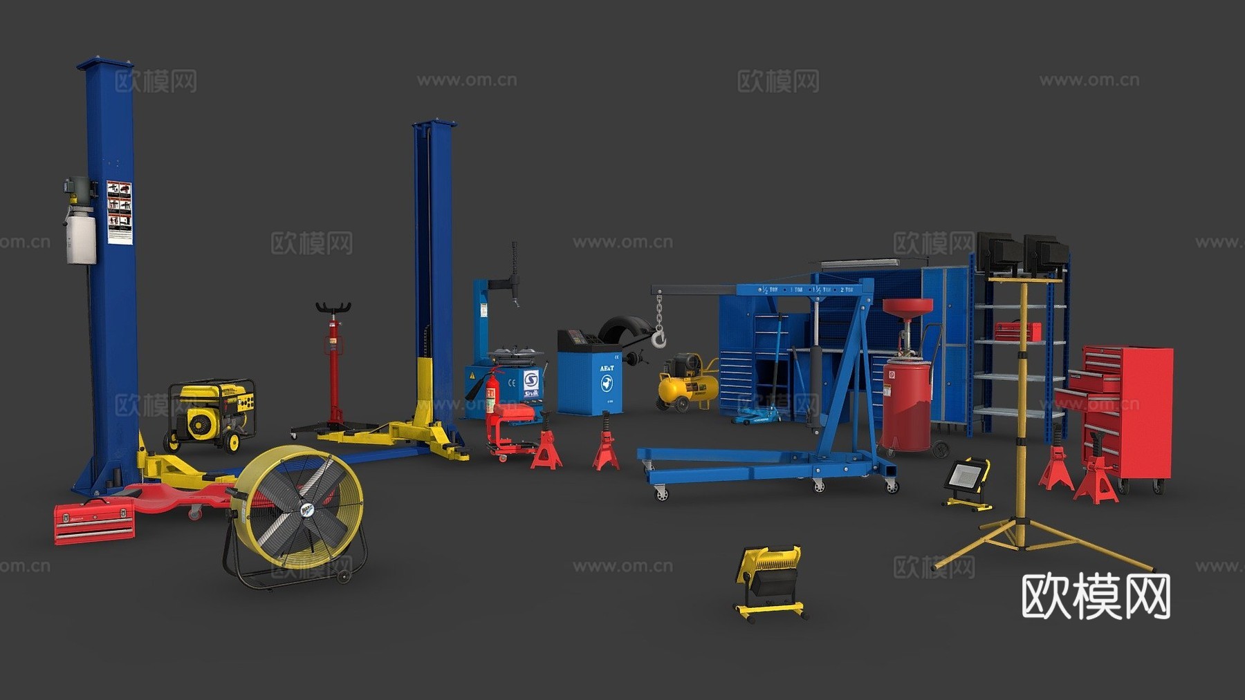 汽车服务 道具包su模型