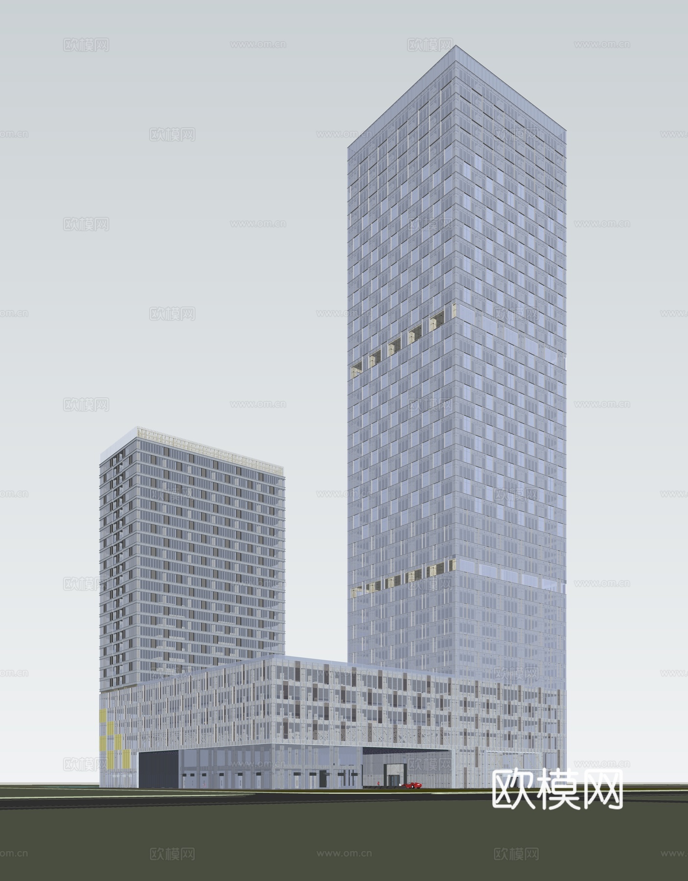 现代酒店 高层酒店 多层酒店 旅馆 酒店建筑su模型