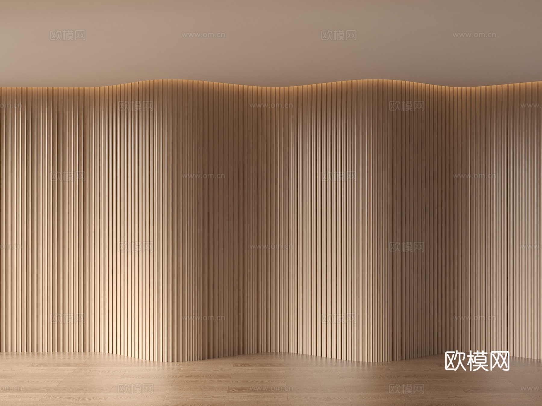 木饰面 弧形格栅 弧形长城板 弧形木饰面 弧形背景板 长城背su模型