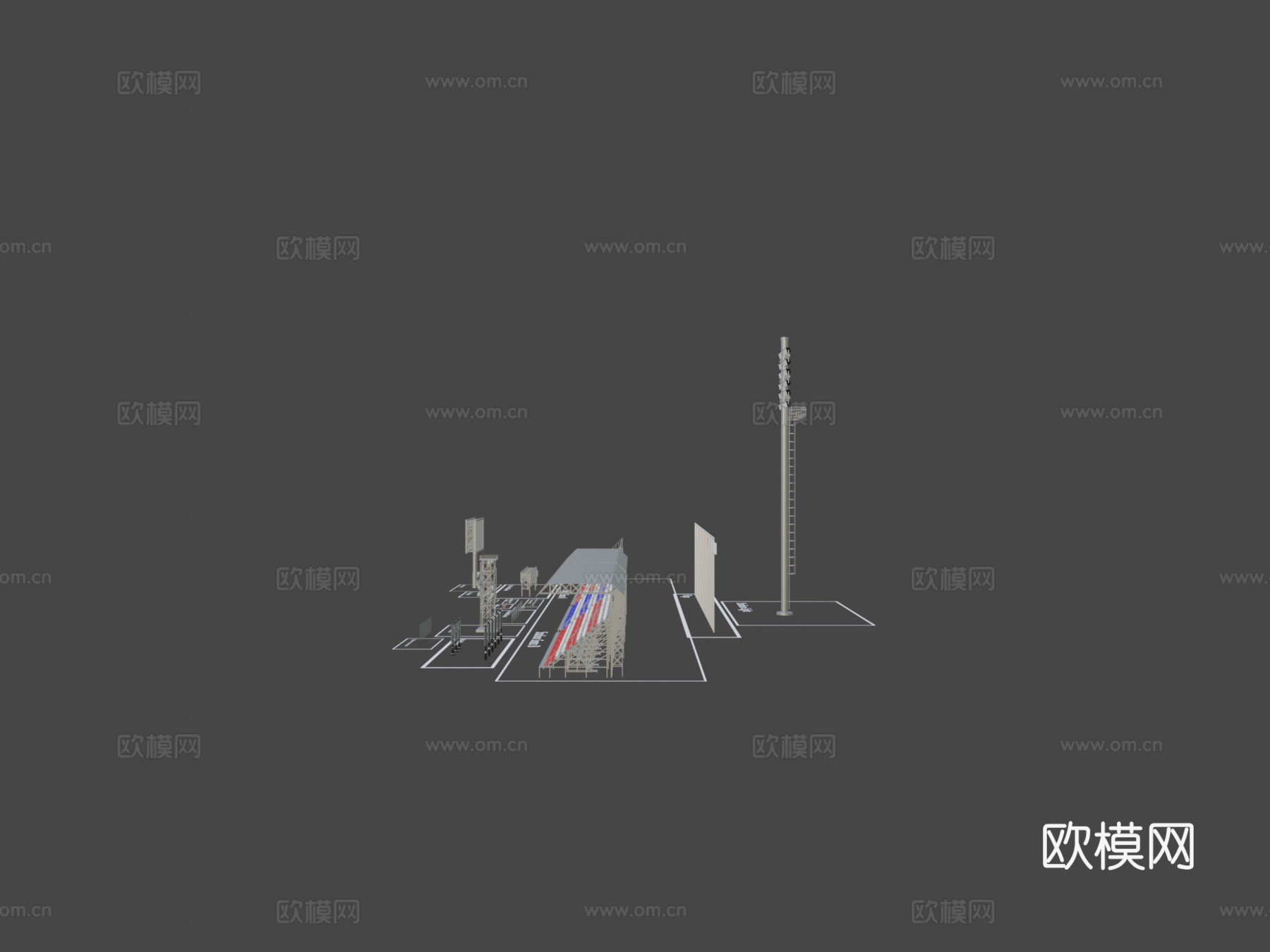 赛道道具合集su模型