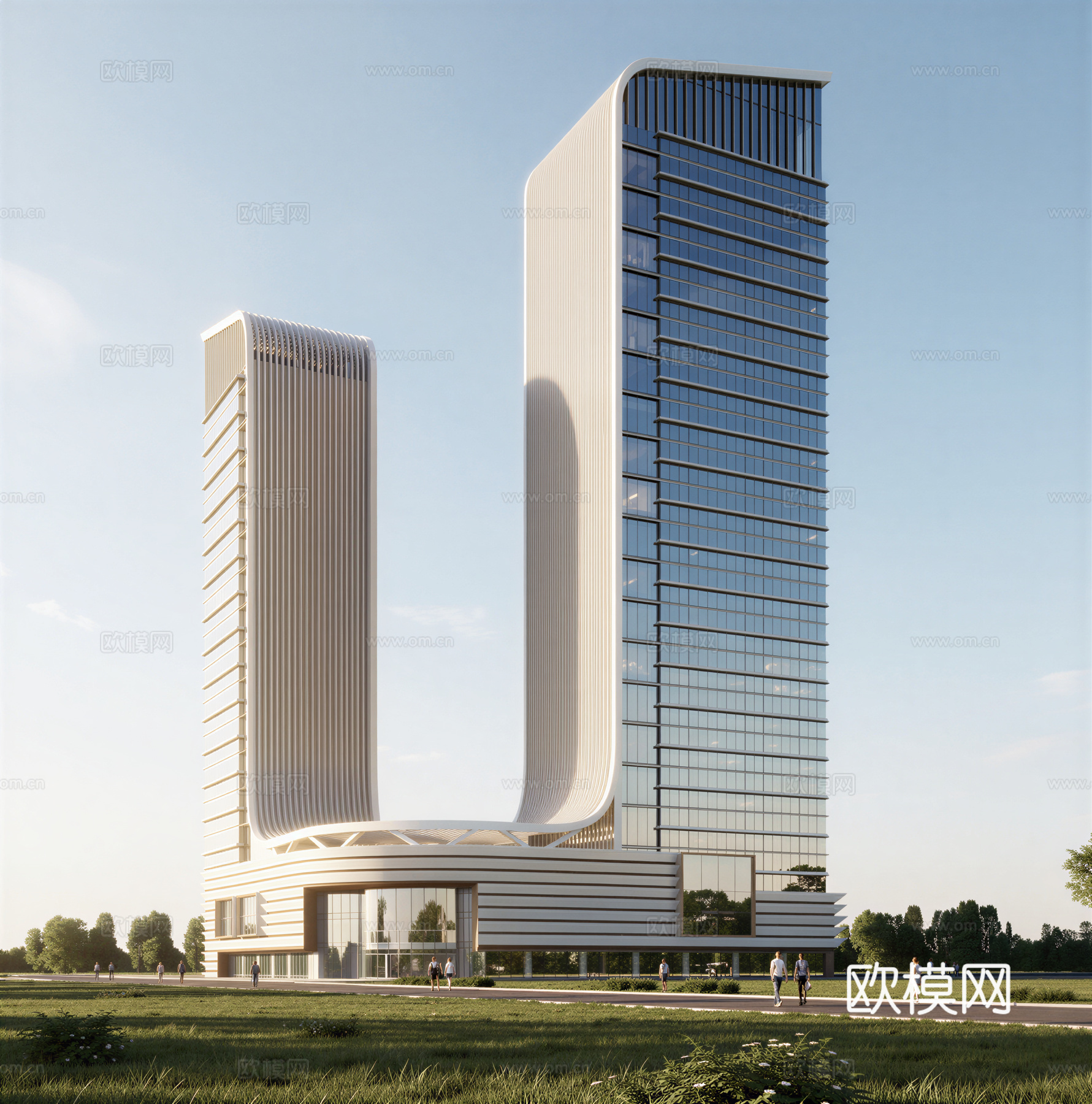 现代酒店 高层酒店 多层酒店 旅馆 酒店建筑su模型