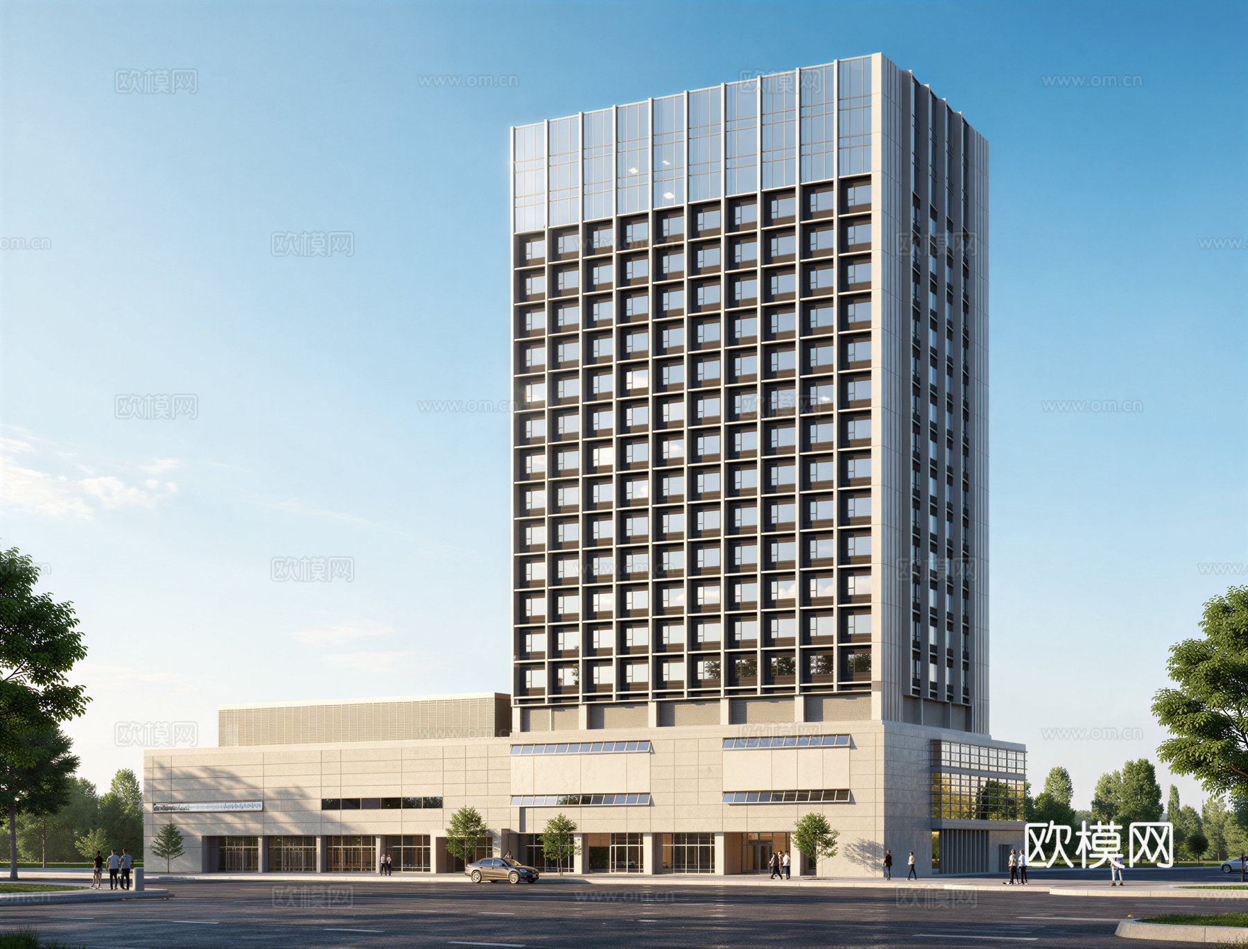 现代酒店 高层酒店 多层酒店 旅馆 酒店建筑su模型