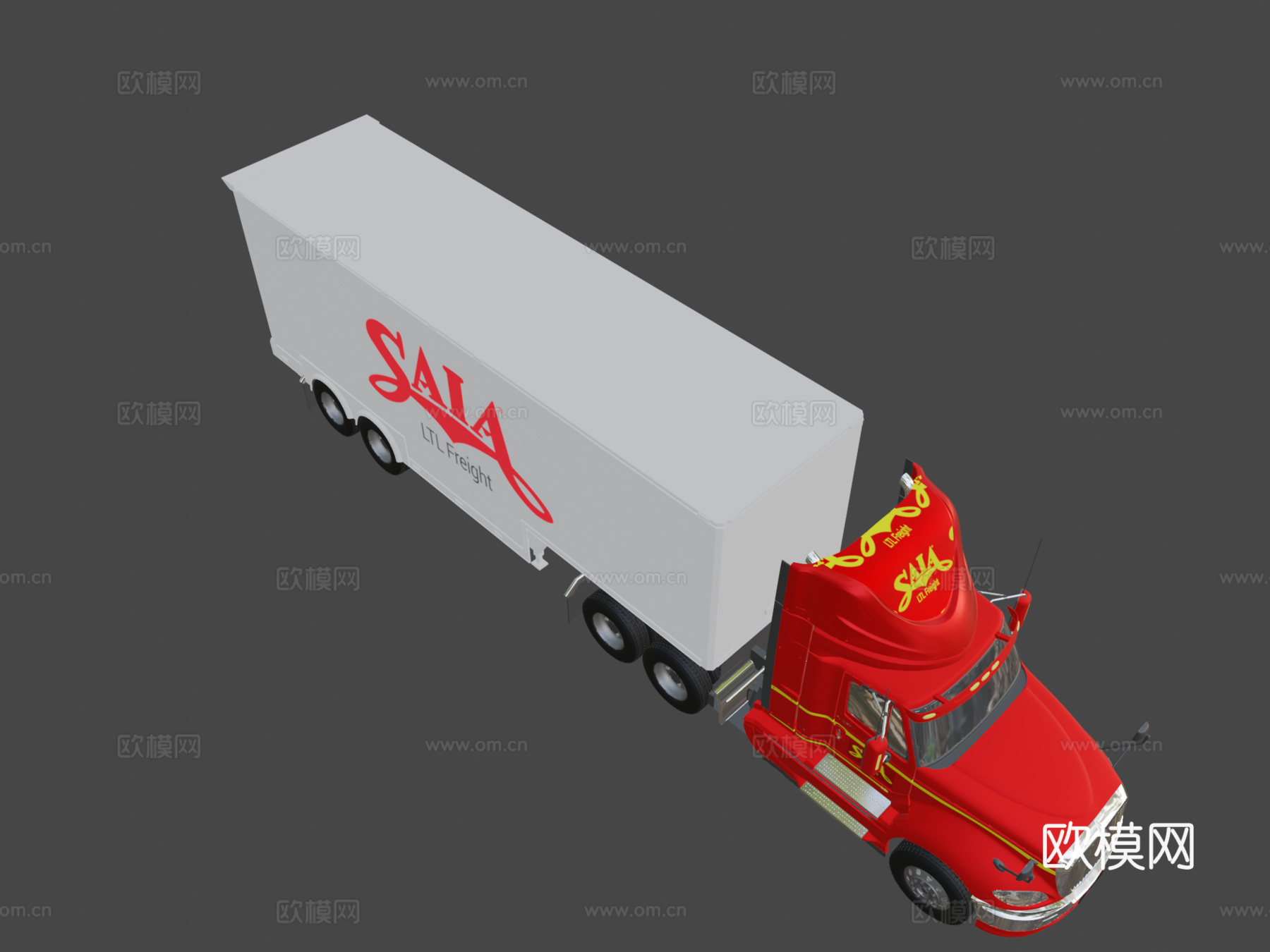 Saia LTL 货运  卡车 半挂车su模型