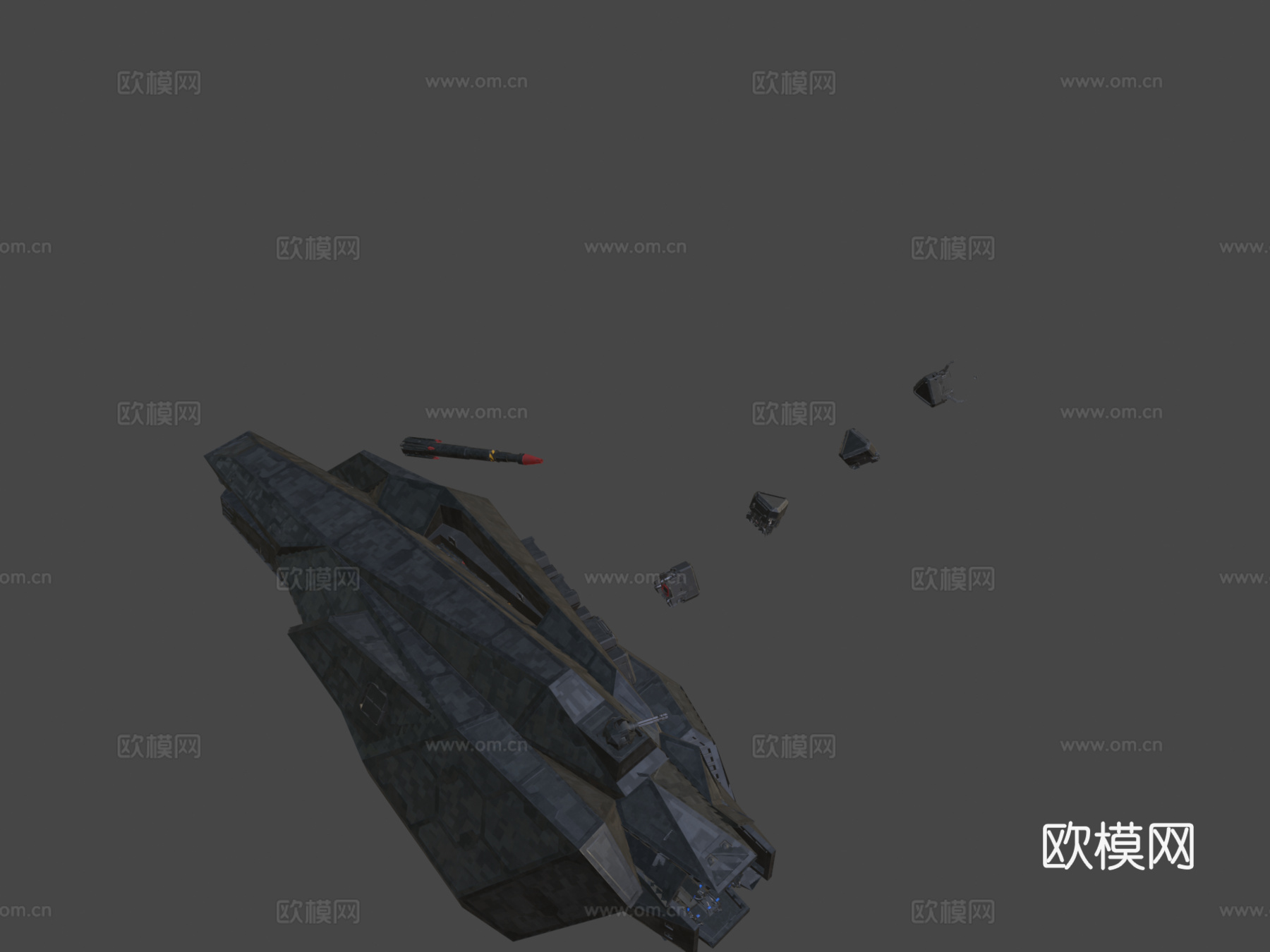 阿蒙拉级隐形舰 浩瀚无垠su模型