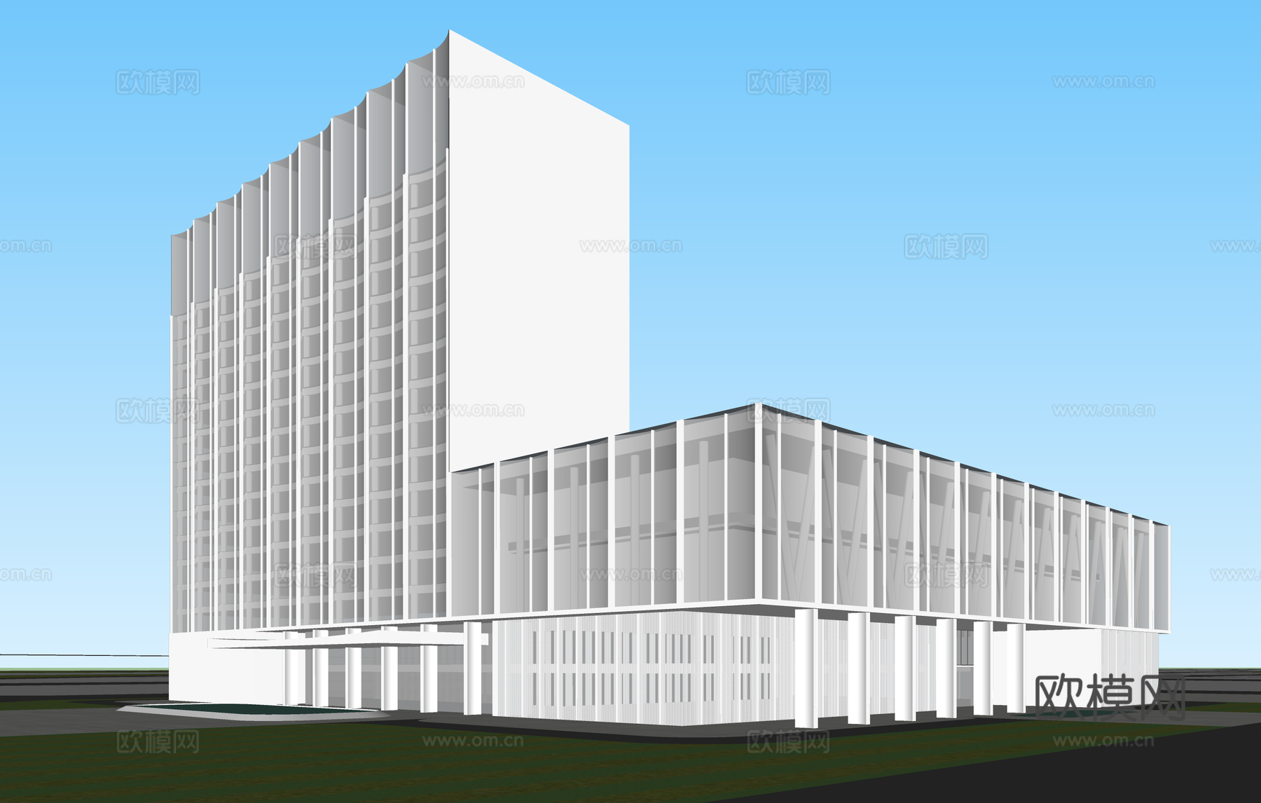 现代酒店 高层酒店 多层酒店 旅馆 酒店建筑su模型