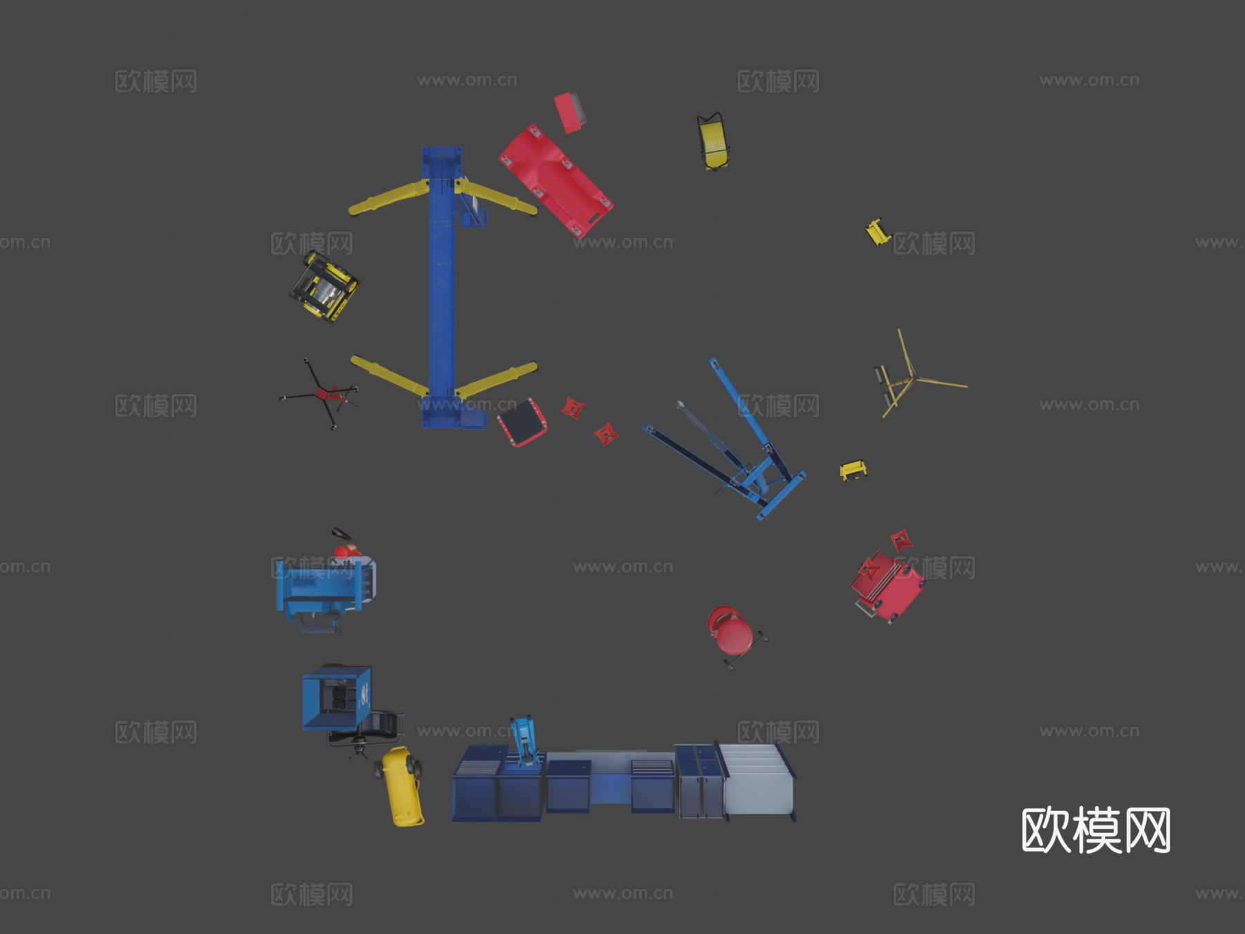 汽车服务 道具包su模型