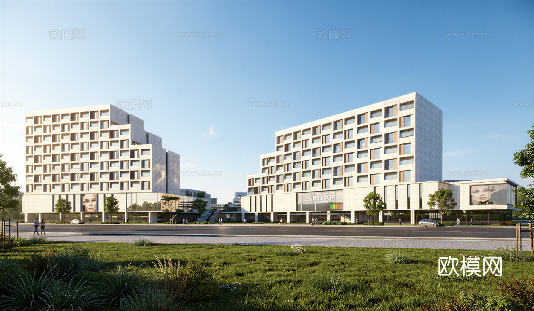 现代酒店 多层酒店 高层酒店 旅馆 酒店建筑su模型