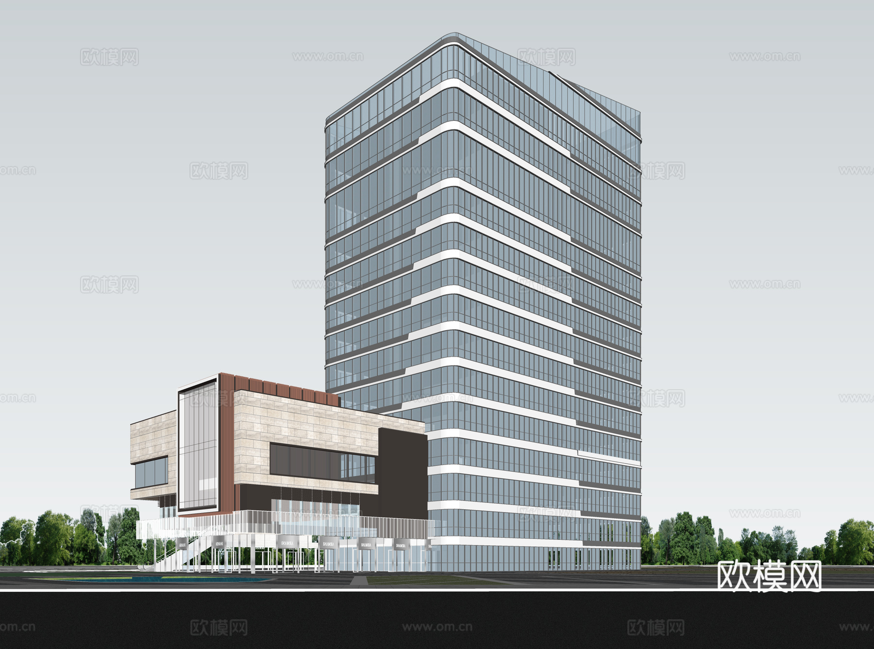 现代酒店 高层酒店 多层酒店 旅馆 酒店建筑su模型