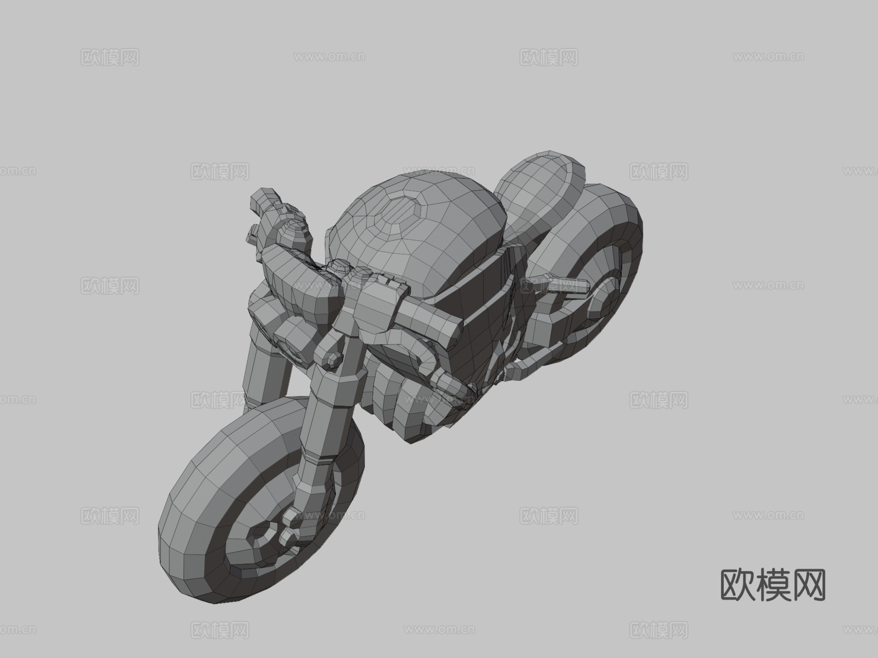 风格化手绘 街头霸王摩托车su模型