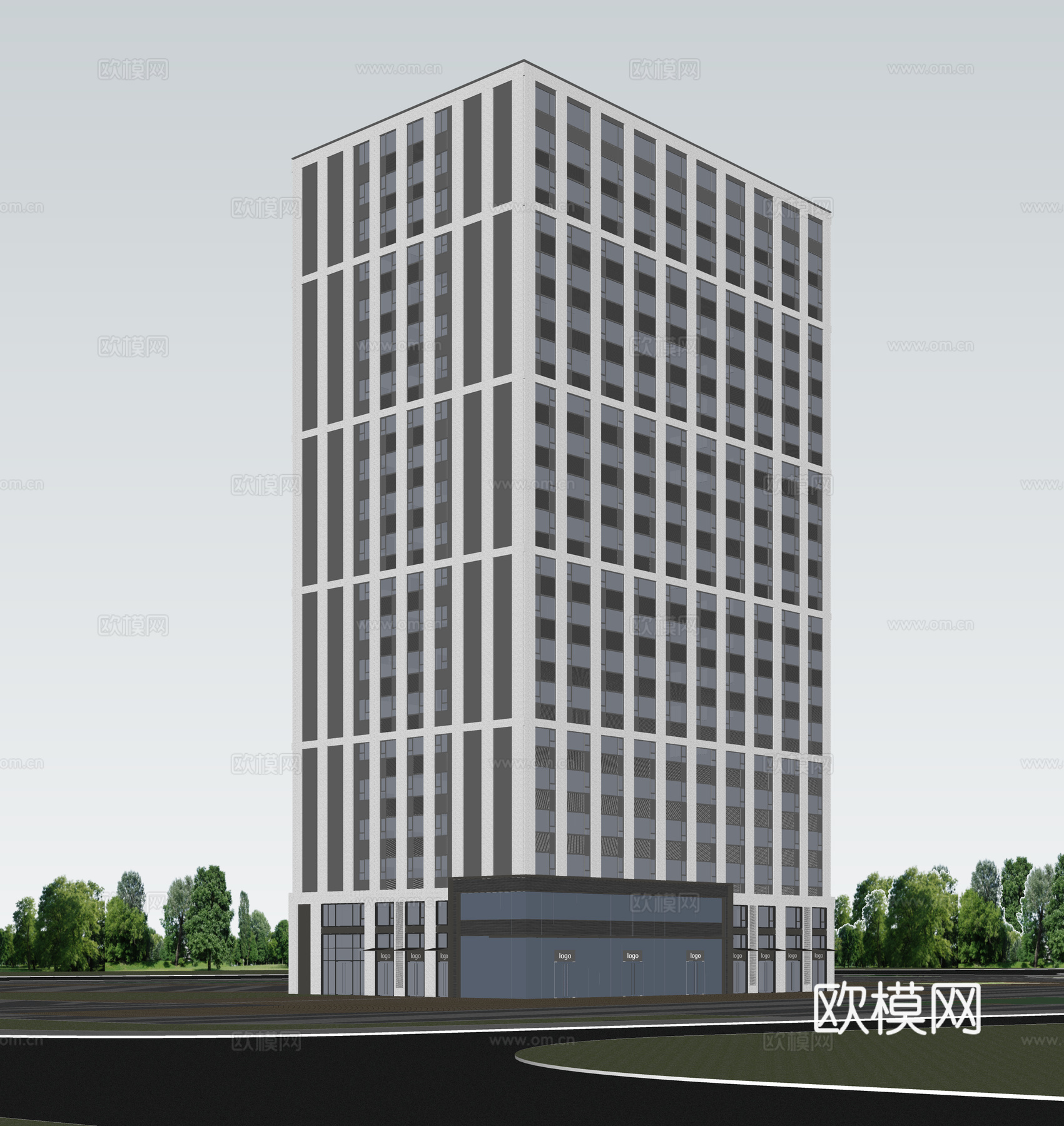 现代酒店 高层酒店 多层酒店 旅馆 酒店建筑su模型