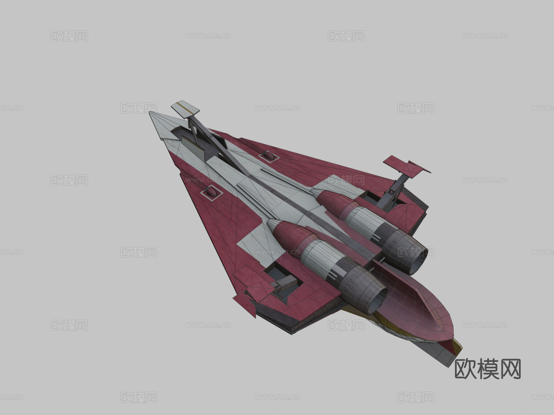 星球大战  德尔塔7 绝地星际战斗机su模型