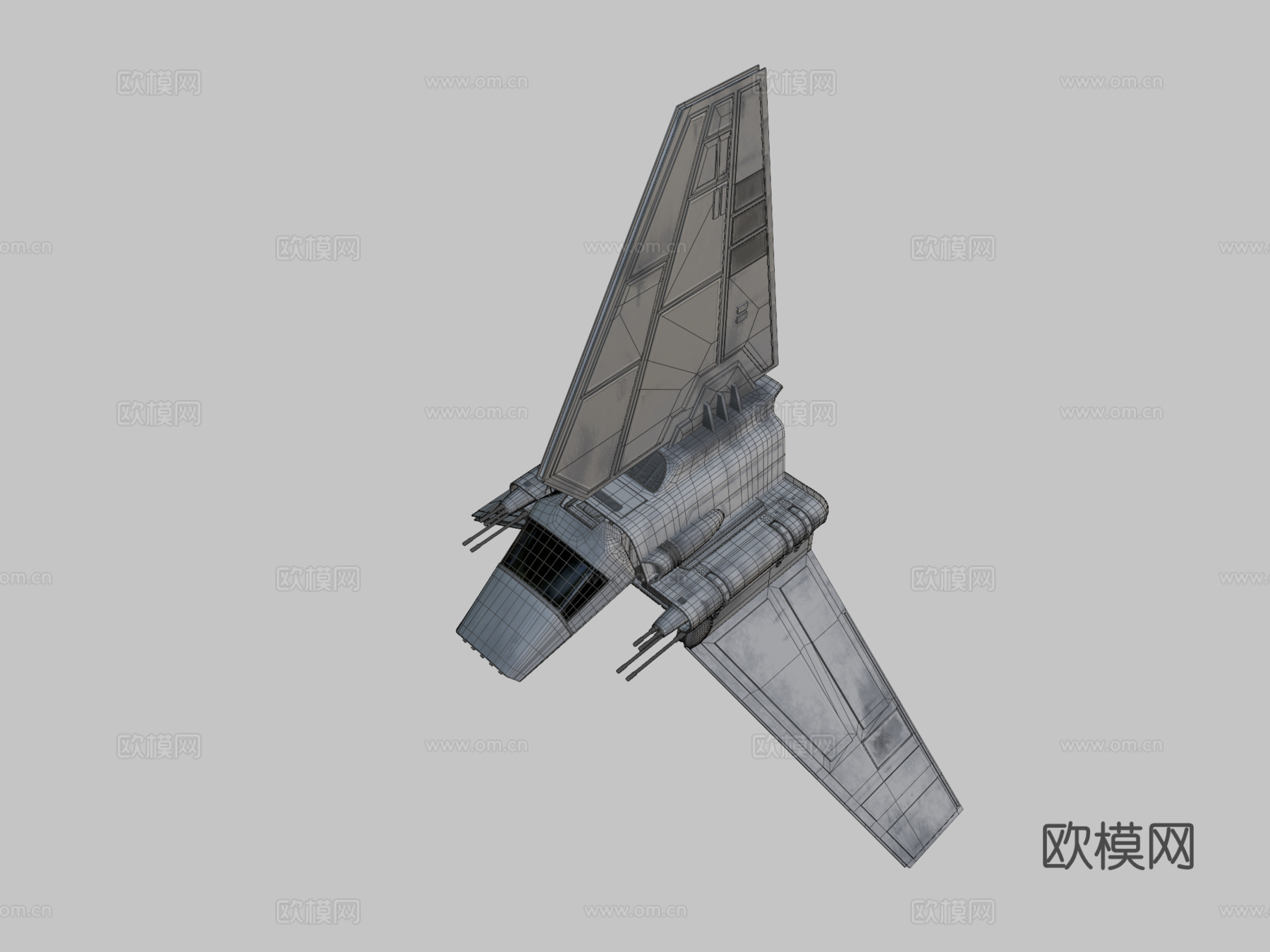 D帝国拉姆达穿梭机-星球大战模型su模型