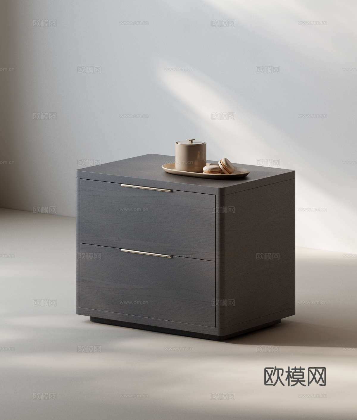 床头柜 意式床头柜 现代意式床头柜 意式中古床头柜 床头柜摆su模型