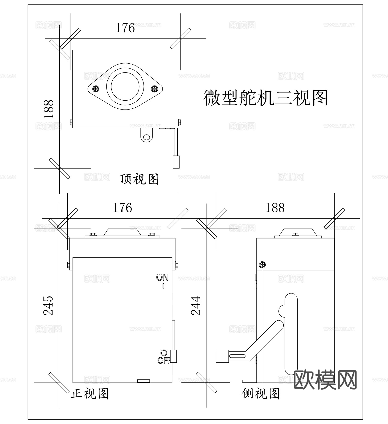 小舵机 迷你舵机 微型伺服器 小型伺服机 微形舵机cad施工图