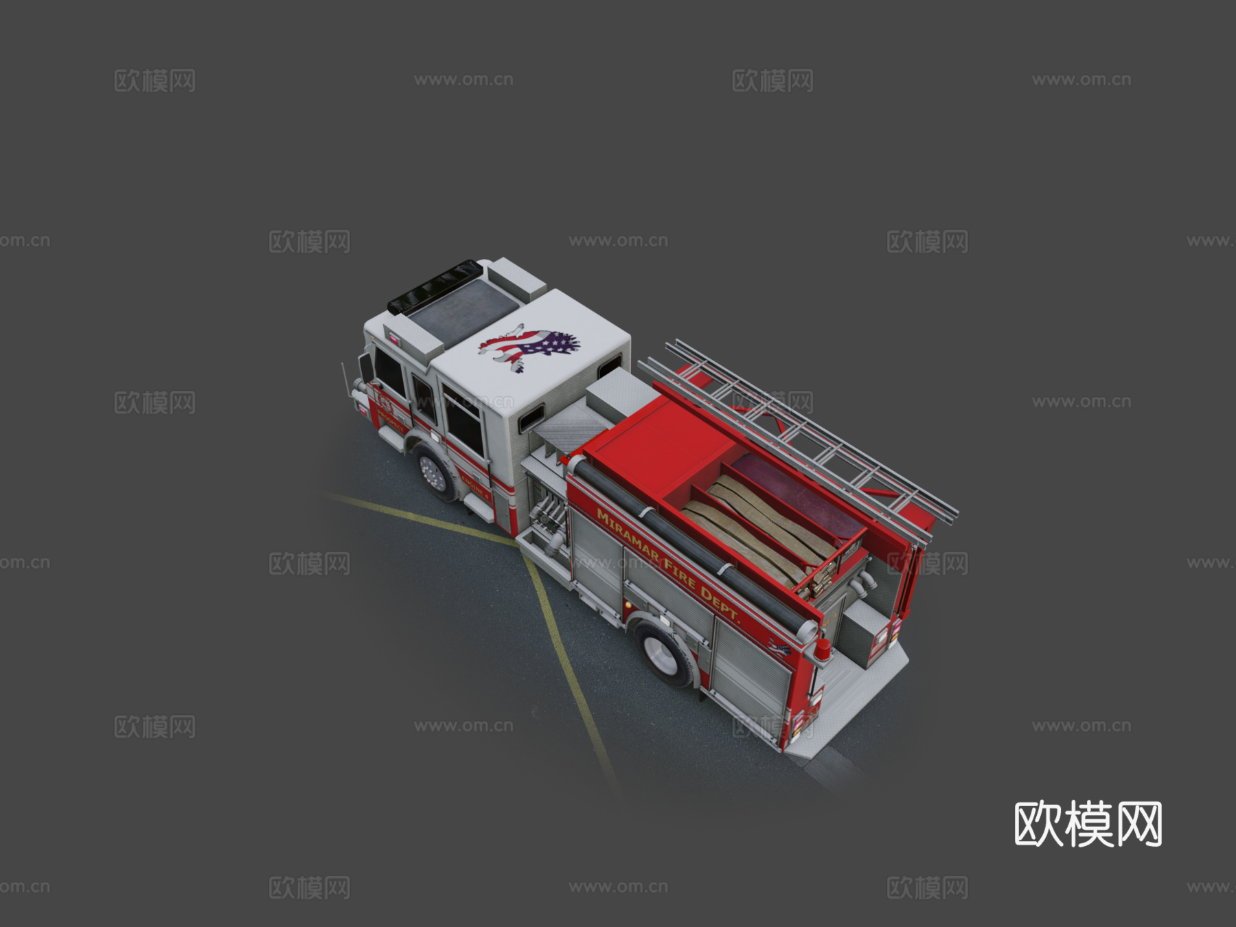 通用美国消防车su模型