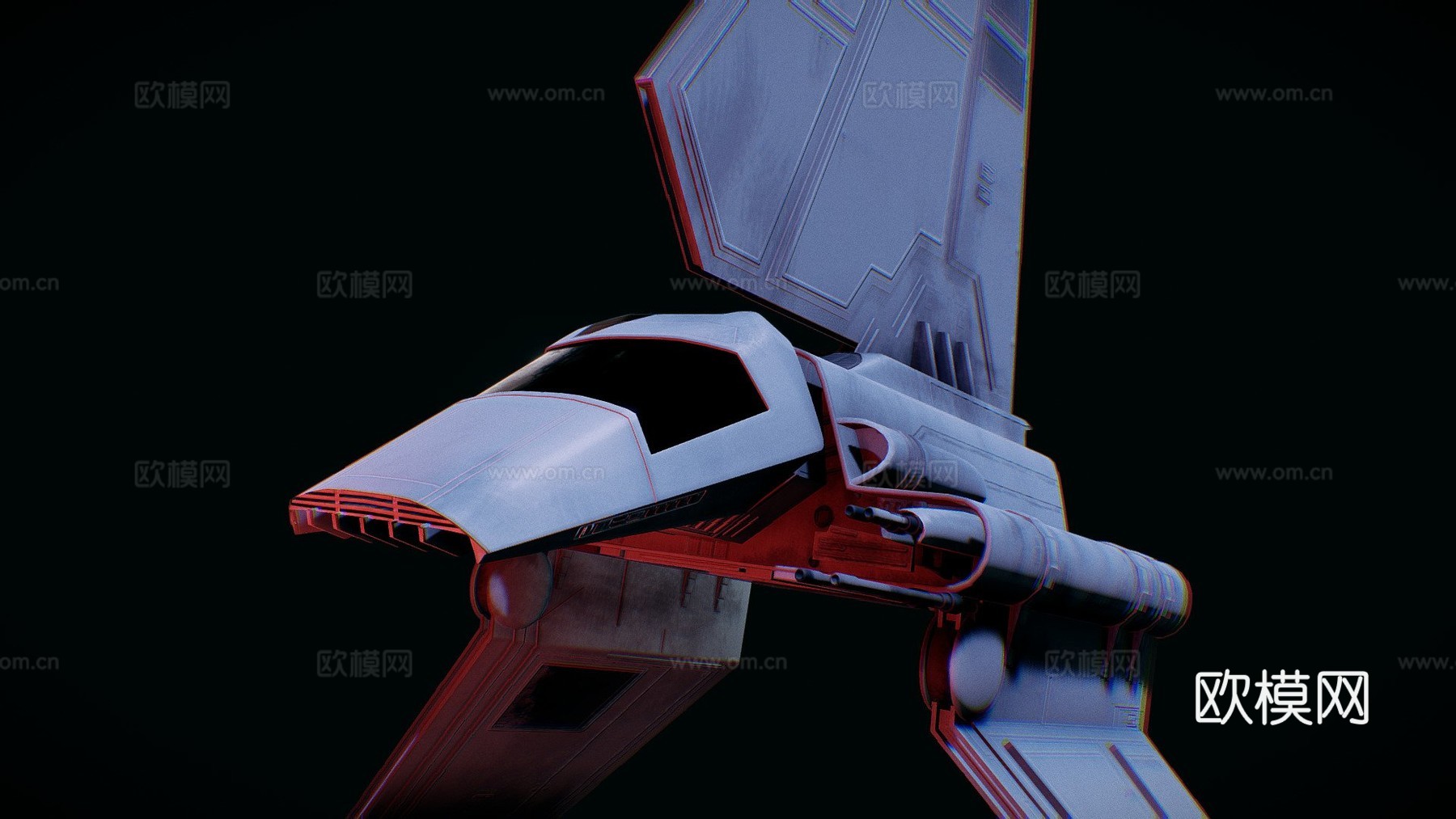 D帝国拉姆达穿梭机-星球大战模型su模型