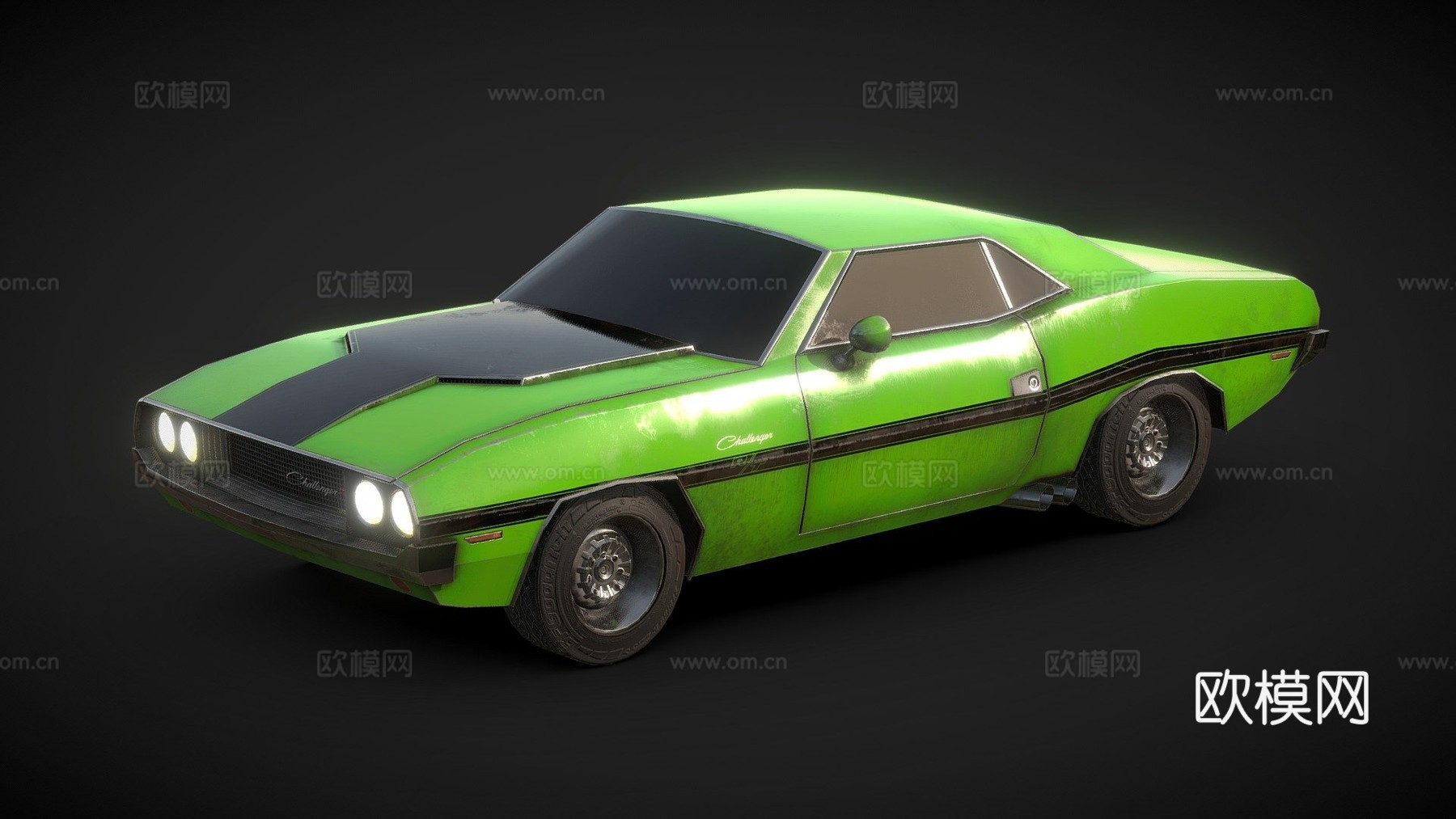 道奇挑战者  肌肉车  低多边形su模型