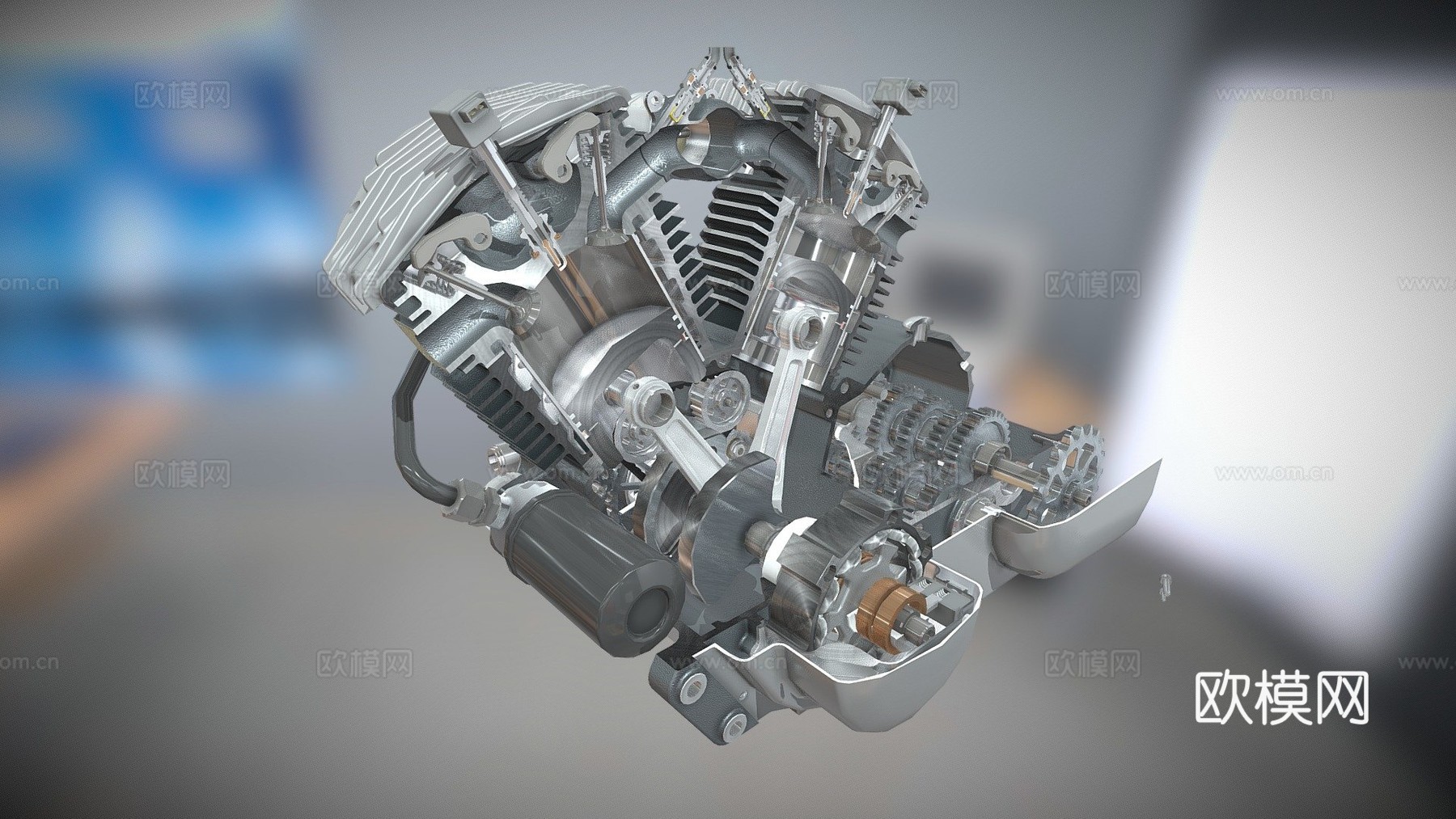 内燃机摩托车TFLEX CAD STsu模型