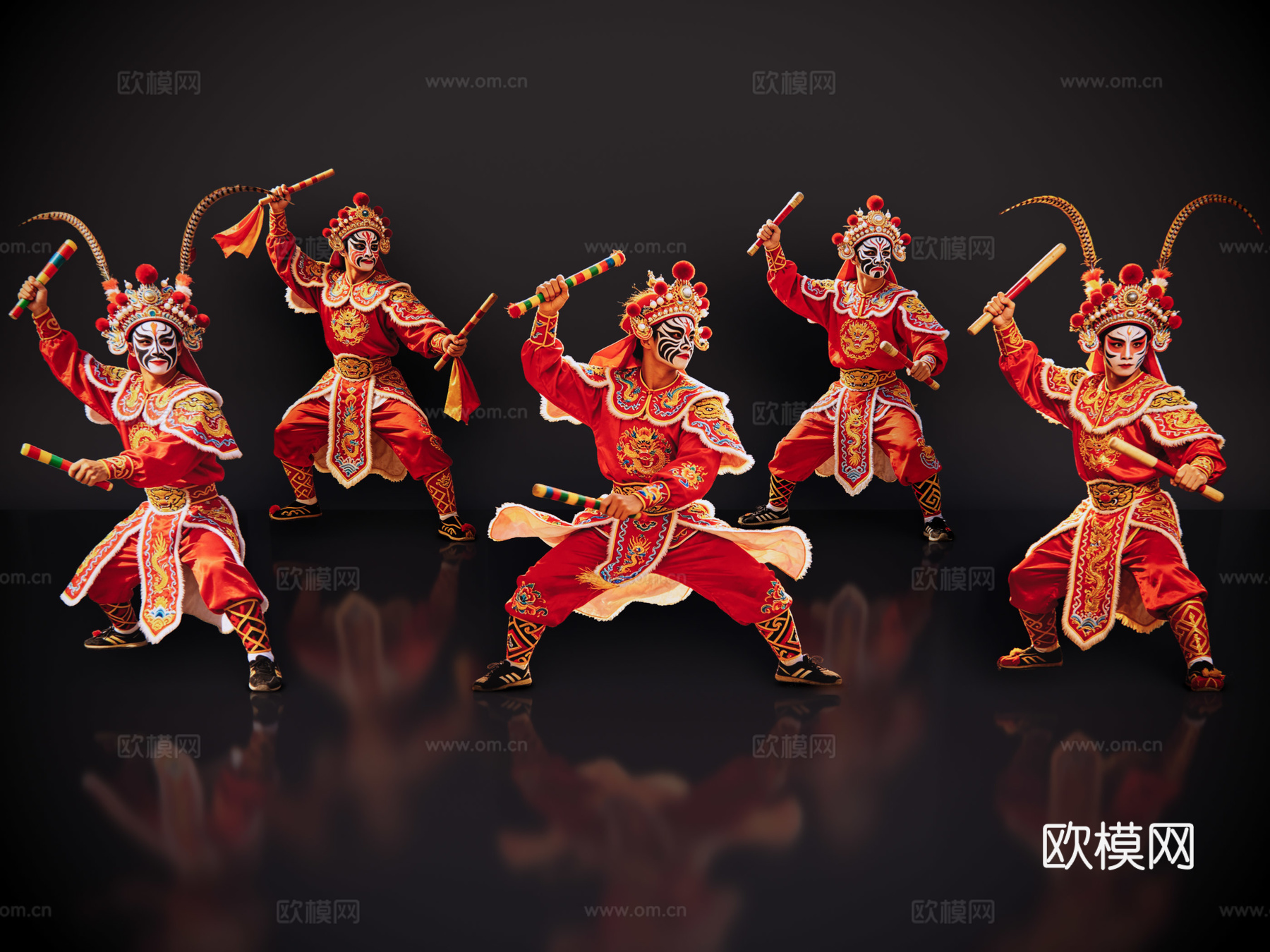 2D英歌舞人物 国潮英歌舞 英歌舞 非遗传承活动 非遗人物su模型