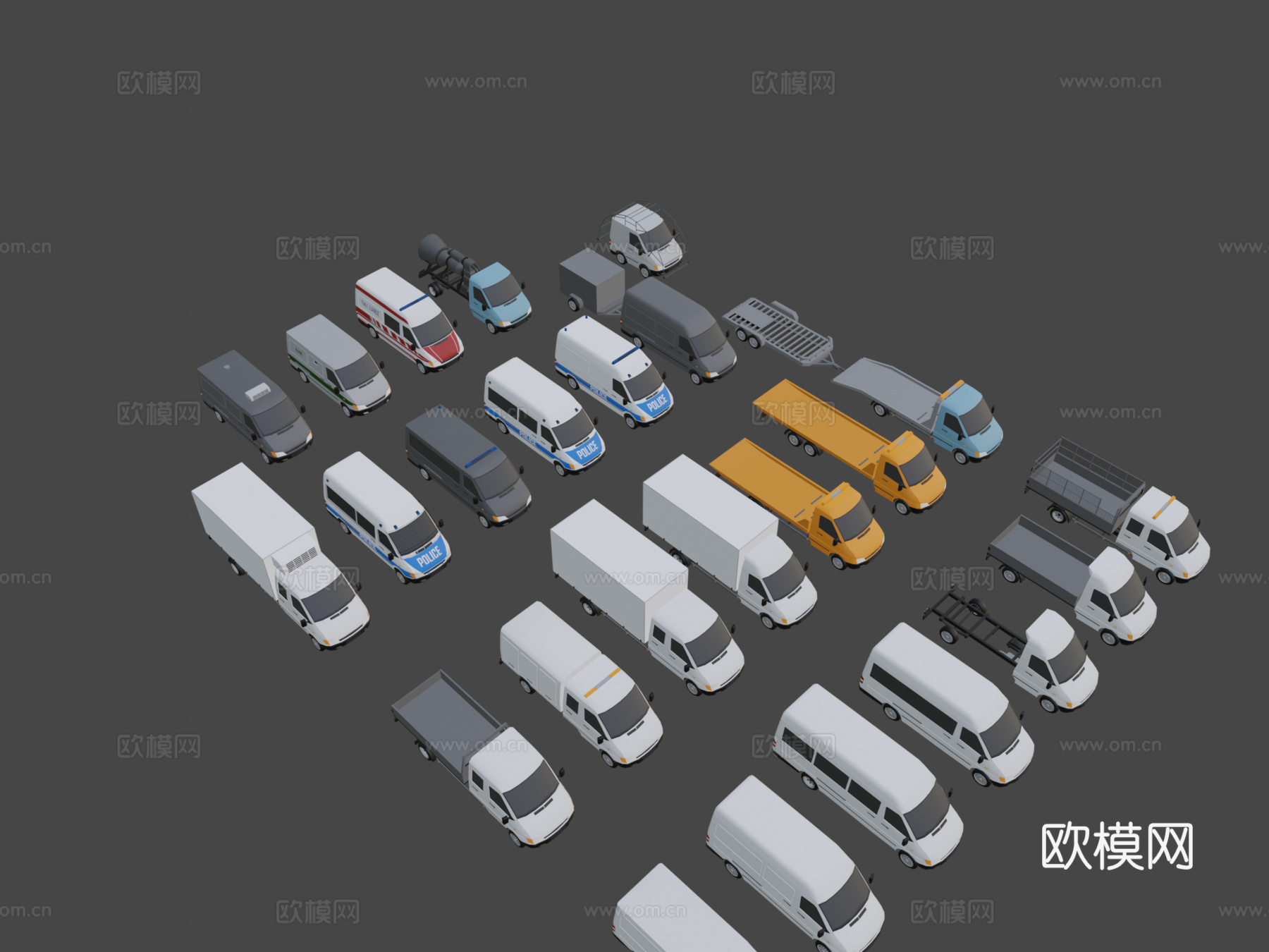 低多边形载具迷你包7su模型