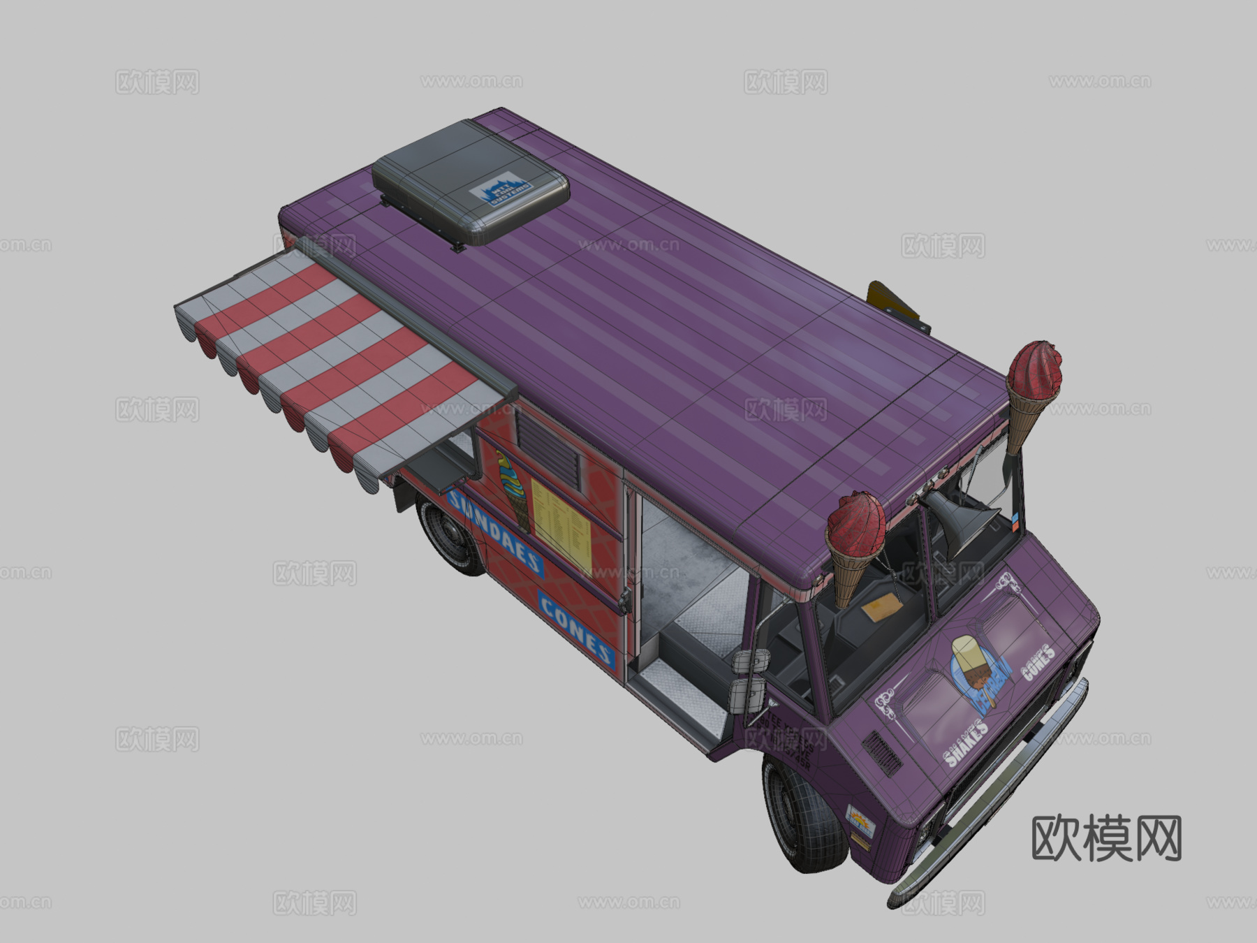 冰淇淋车su模型