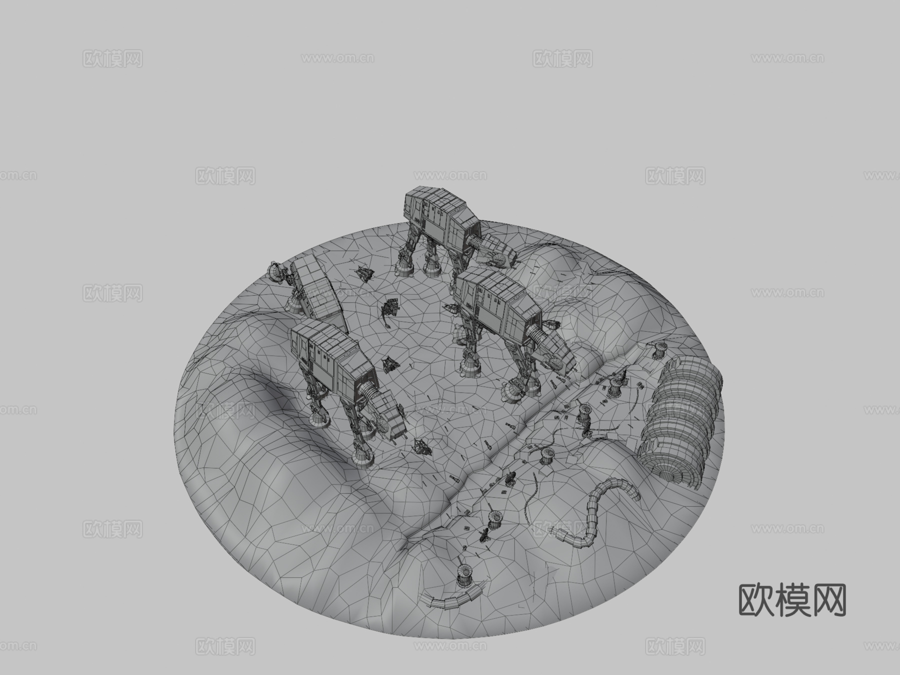 星球大战-AT-AT战斗su模型