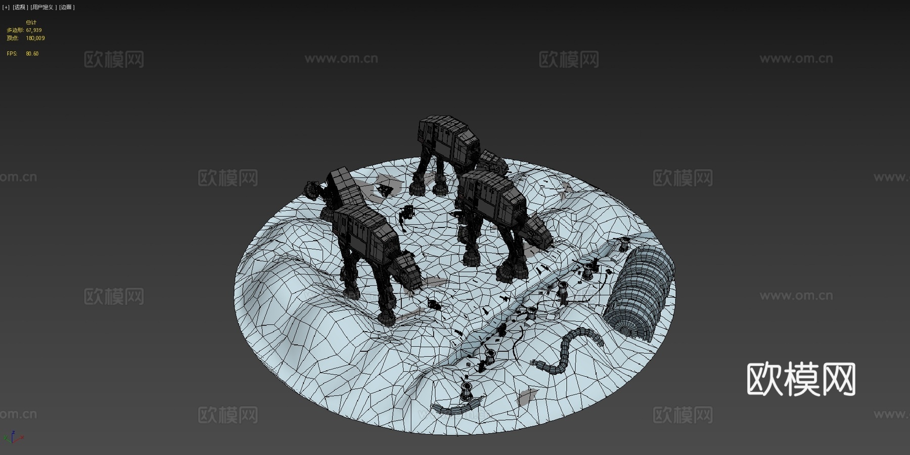 星球大战-AT-AT战斗su模型