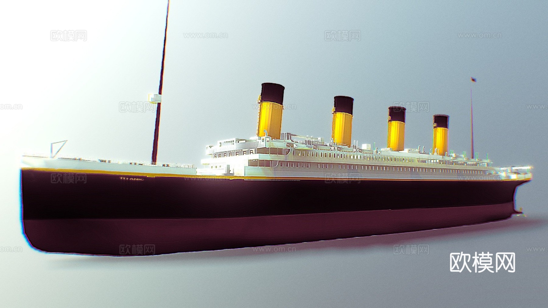 泰坦尼克号高多边形 objsu模型