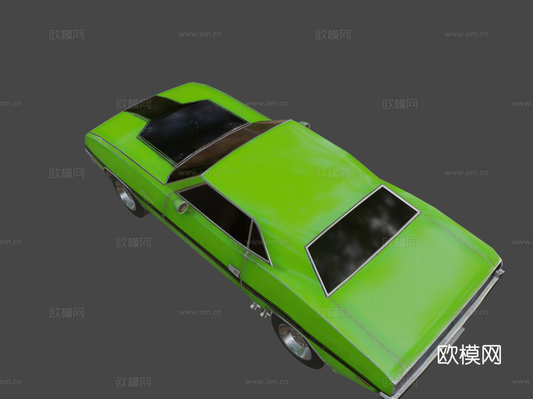 道奇挑战者  肌肉车  低多边形su模型