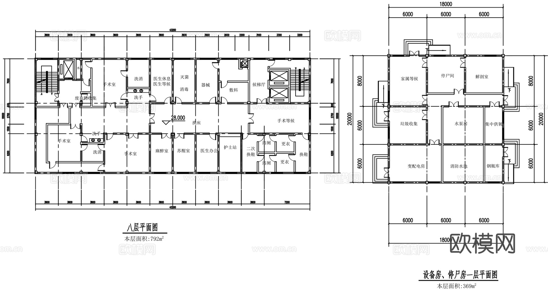 社区医院卫生院方案平面图cad施工图