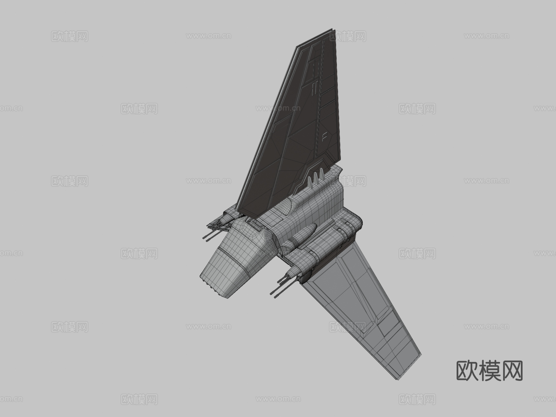 D帝国拉姆达穿梭机-星球大战模型su模型