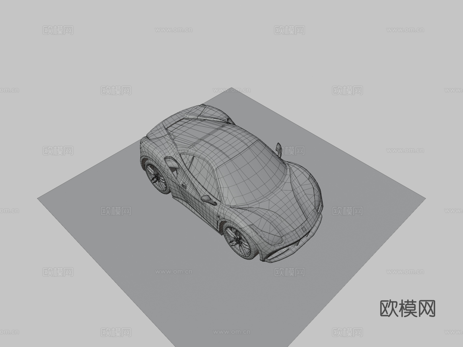 现代卡通跑车su模型